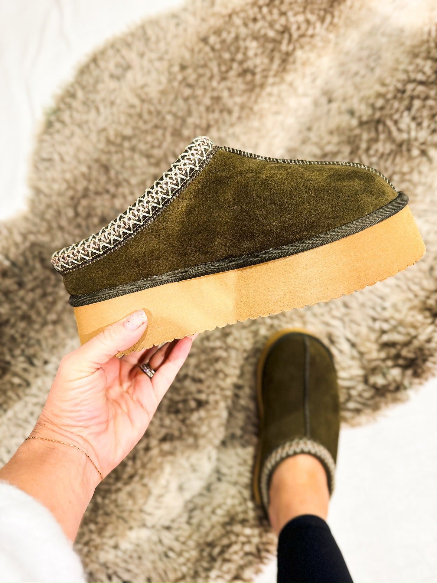 Corky's Khaki Faux Suede Pillow Talk Shoes