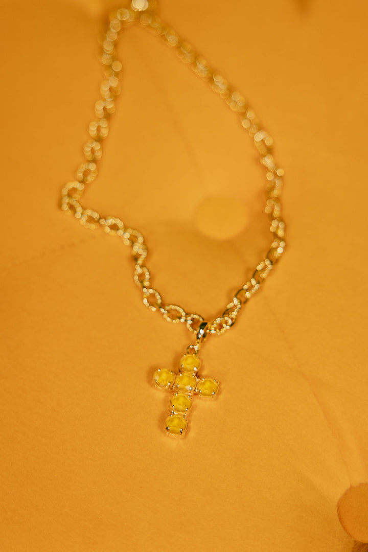 Mini Cross Charms in Yellow
