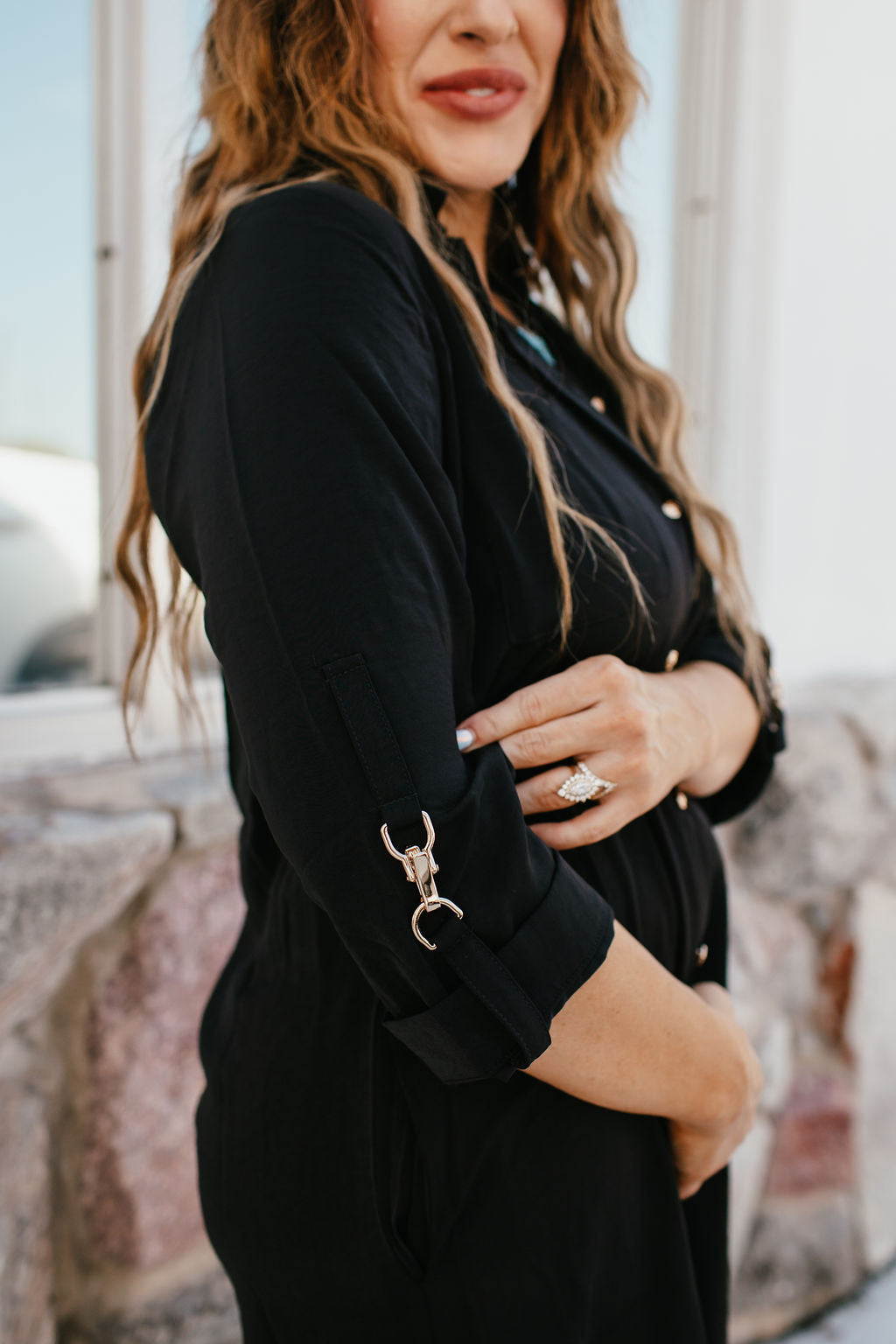 Wild & Chic Button-Up Dress In Black - Reg & Curvy