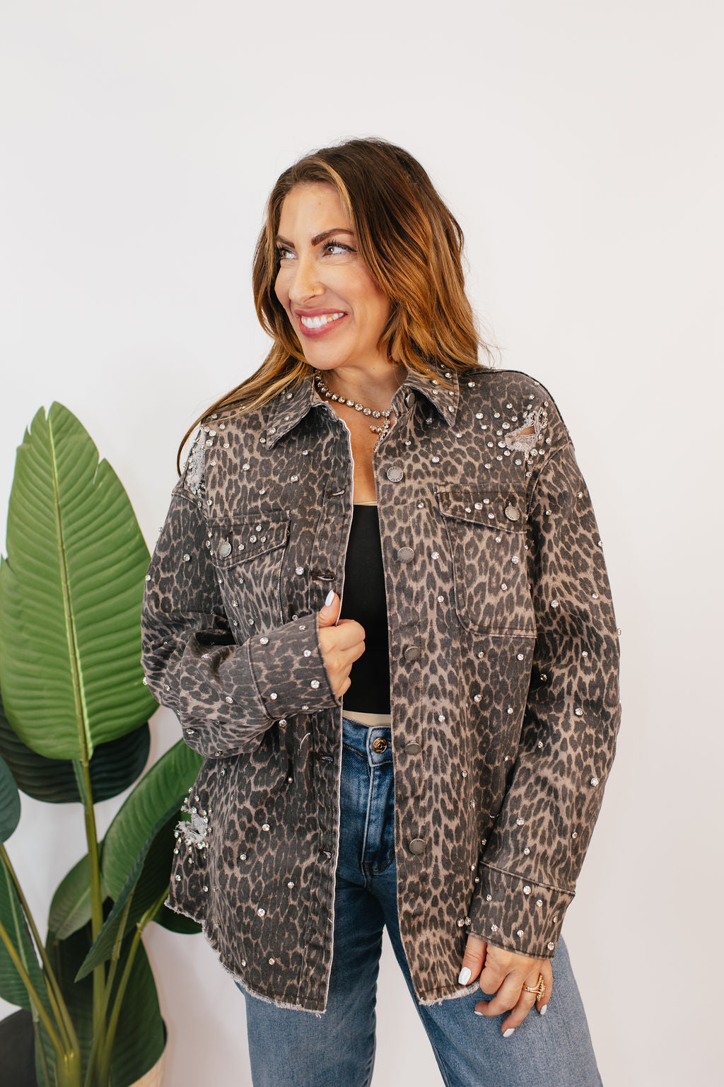 Wildly Chic Studded Denim Jacket