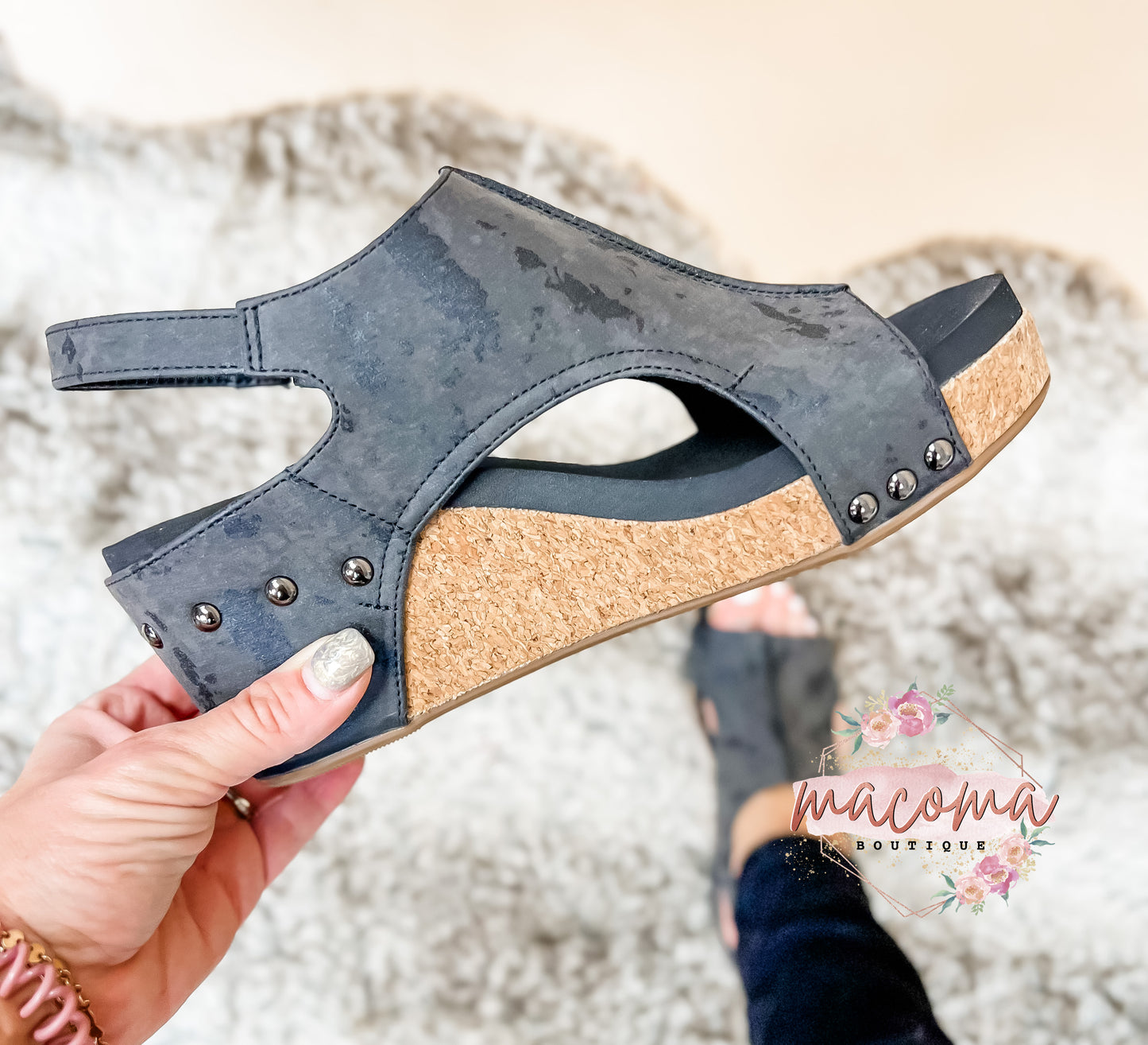 Corky's Black Metallic Carley Sandal