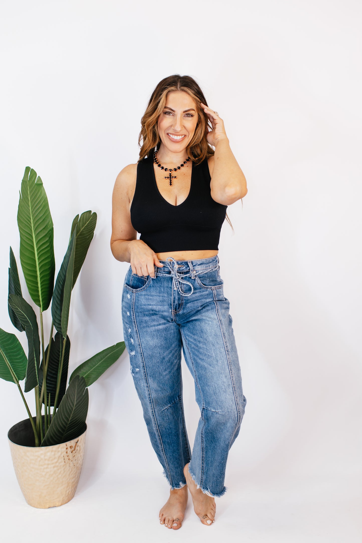 Vibe Check Tank Top in Black - Reg/Curvy