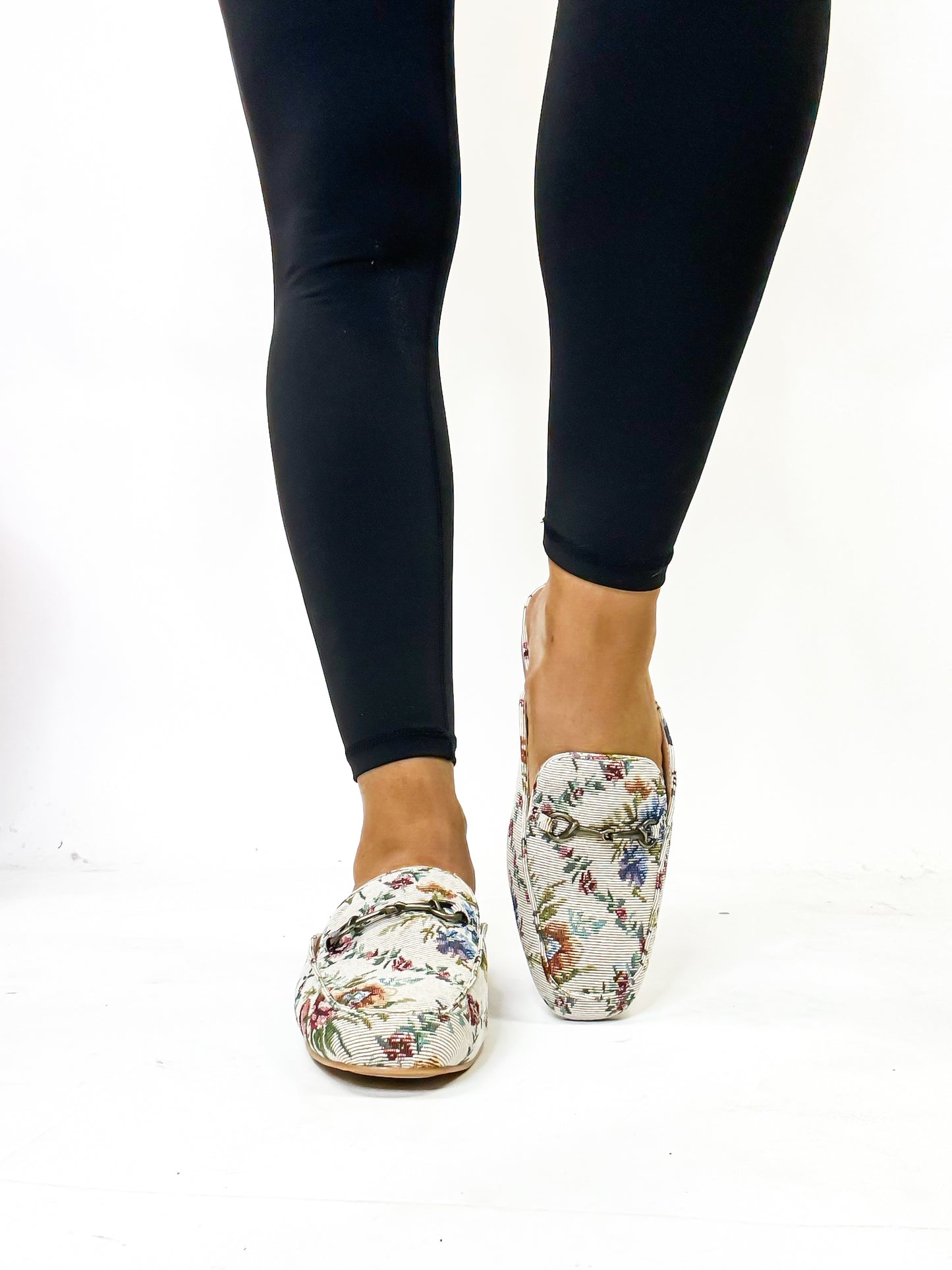 Corky's Sand Brocade Floral Charmer Mules FINAL SALE