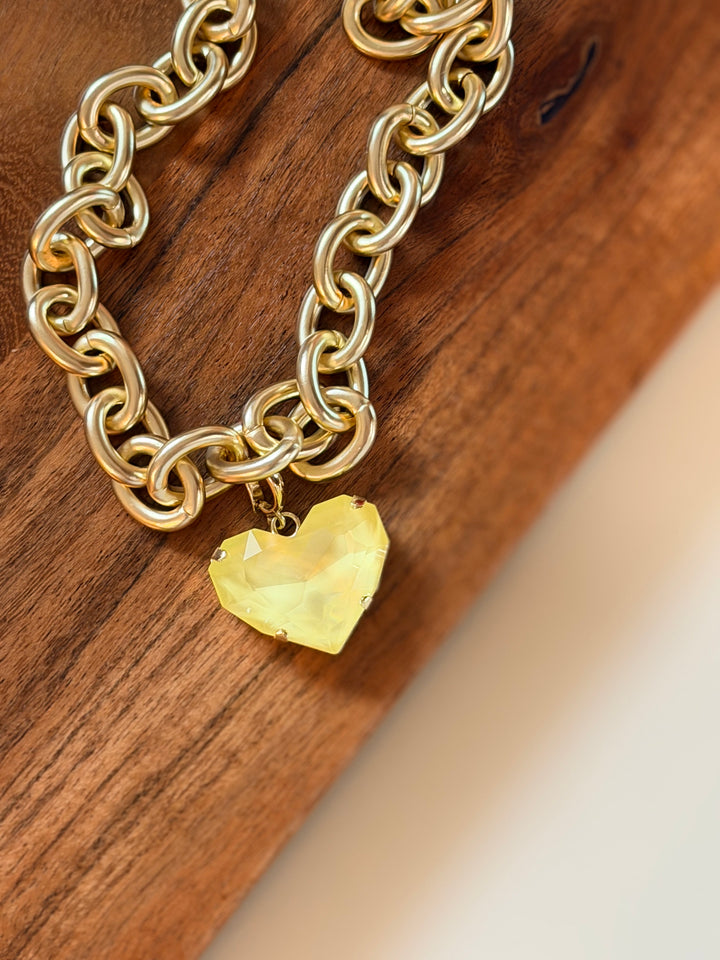 Love Struck Heart Charm In Lemon