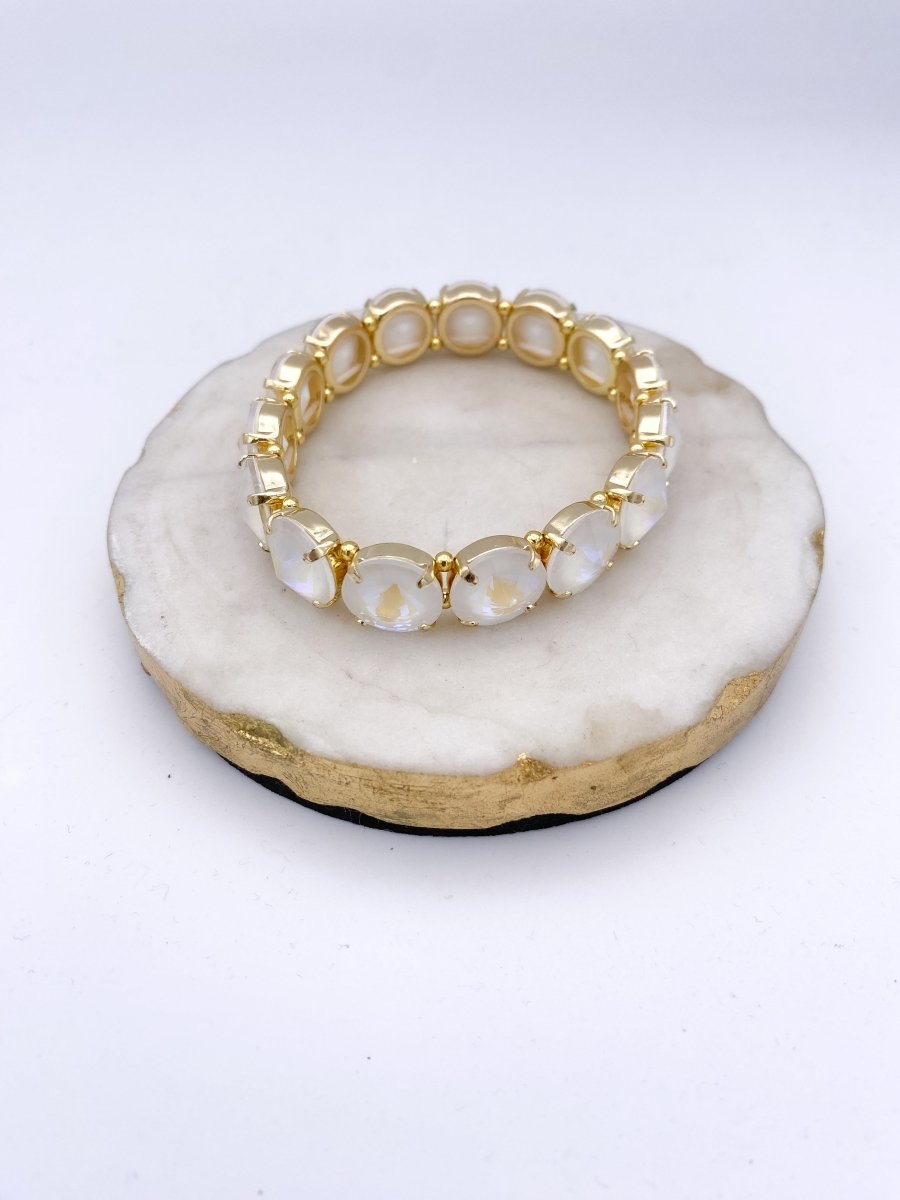 12MM Extra Credit Bracelet in Milky White - Macoma Boutique315 Jewelry