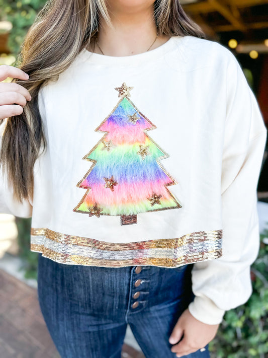 Faux Christmas Tree Sweatshirt- FINAL SALE