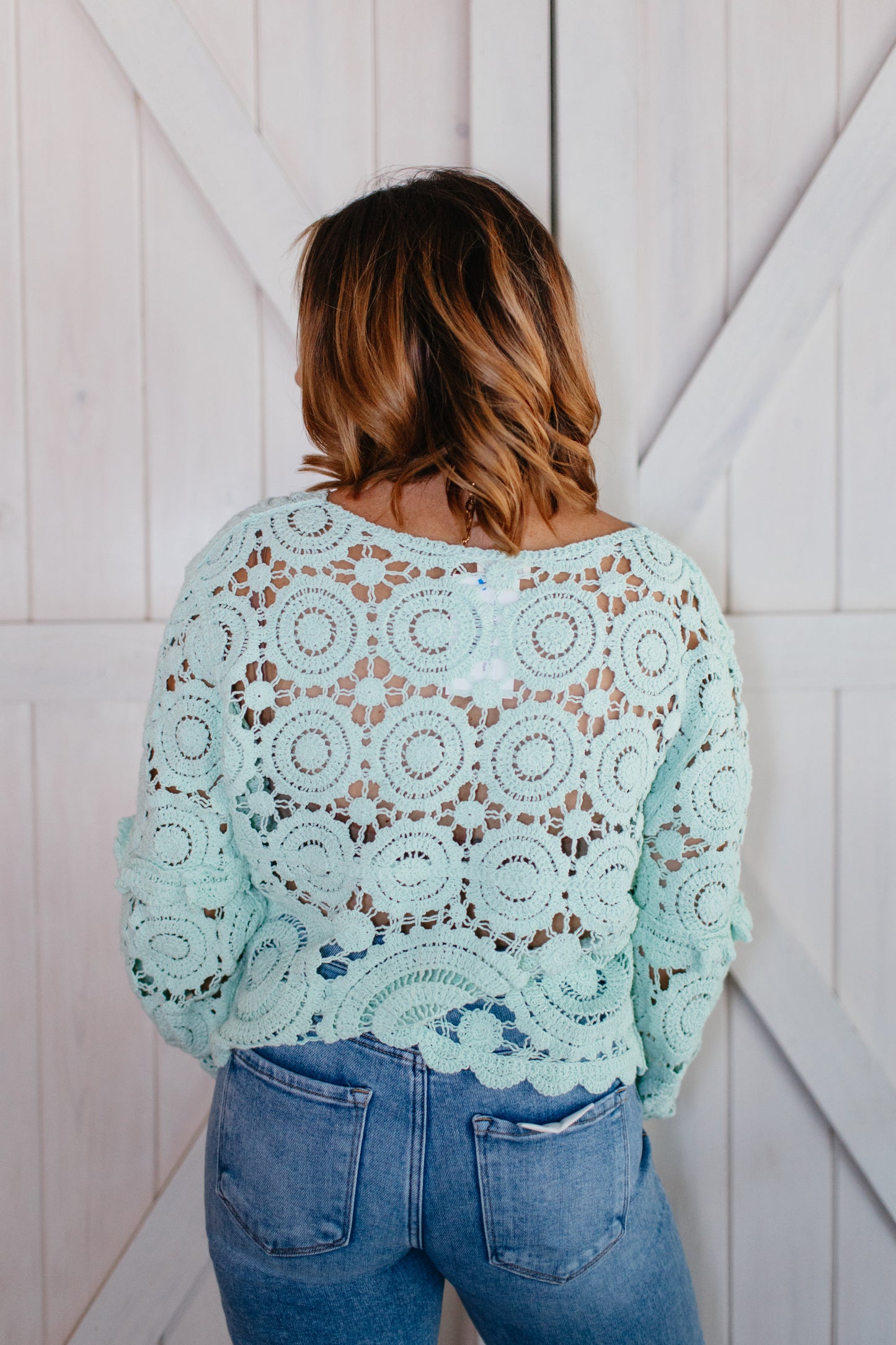 Handwoven Harmony Cardigan in Mint
