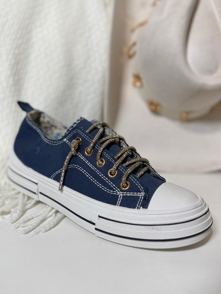 Very G Navy Aman Gold Sneakers