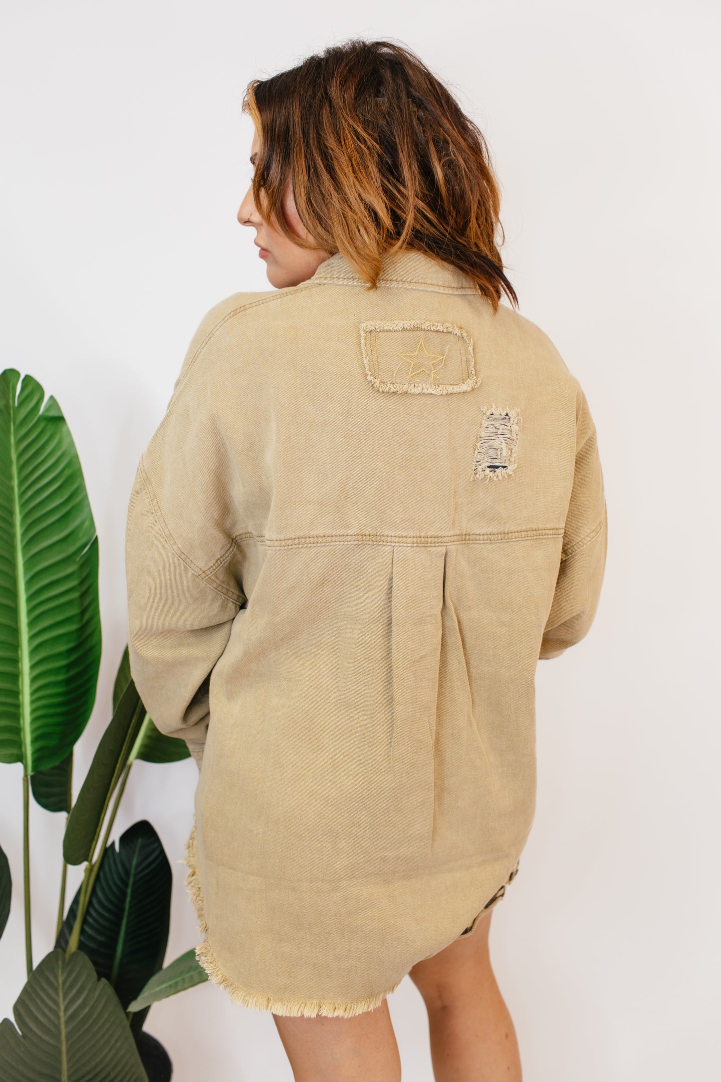 Edge of Dusk Shacket in Herb