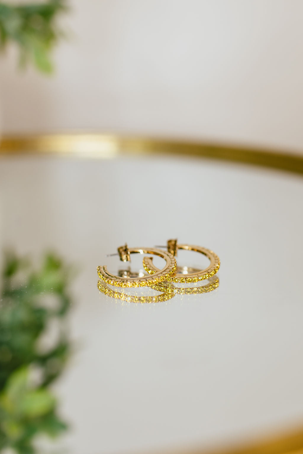 Tova Slim Hoops in Bright Yellow