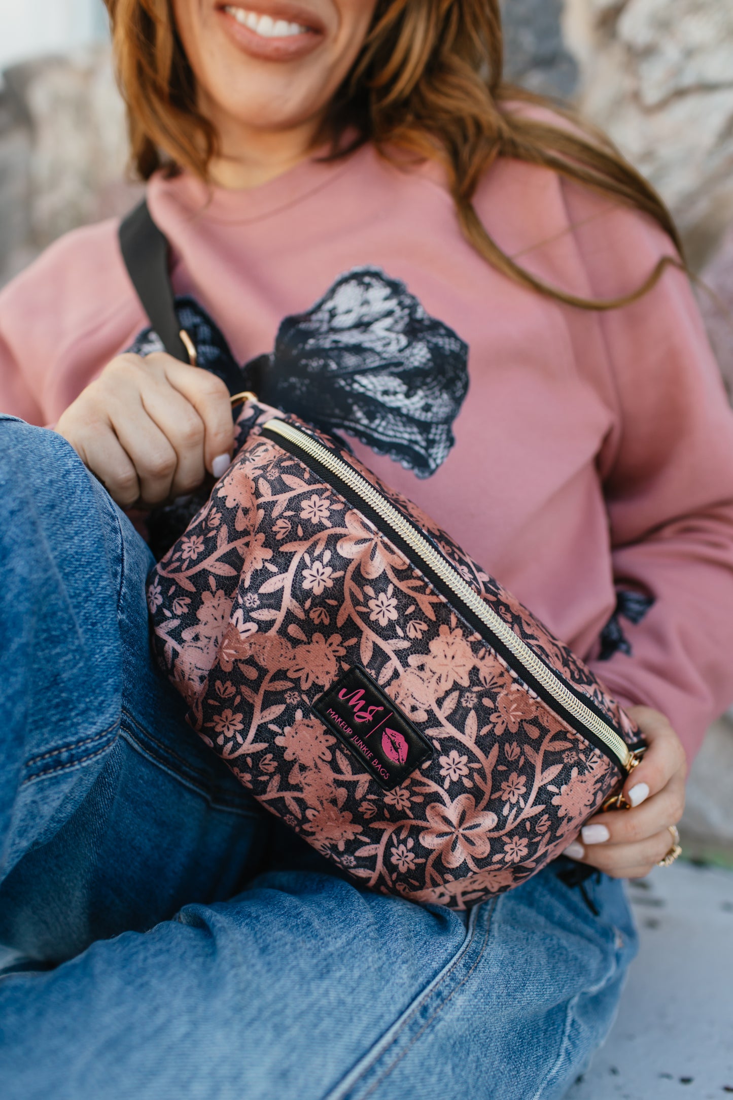 Makeup Junkie Bags - Midnight Rosé