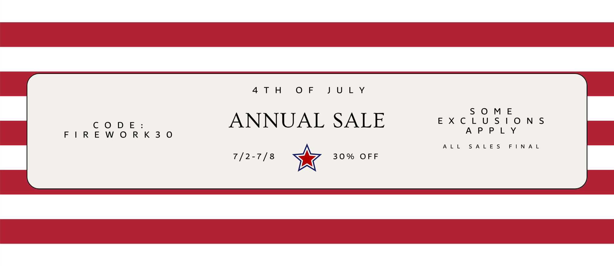 4th of July sale
