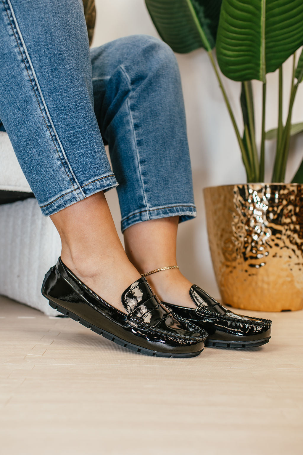 Corky's Black Crinkle Patent Penny For Your Thoughts Shoes