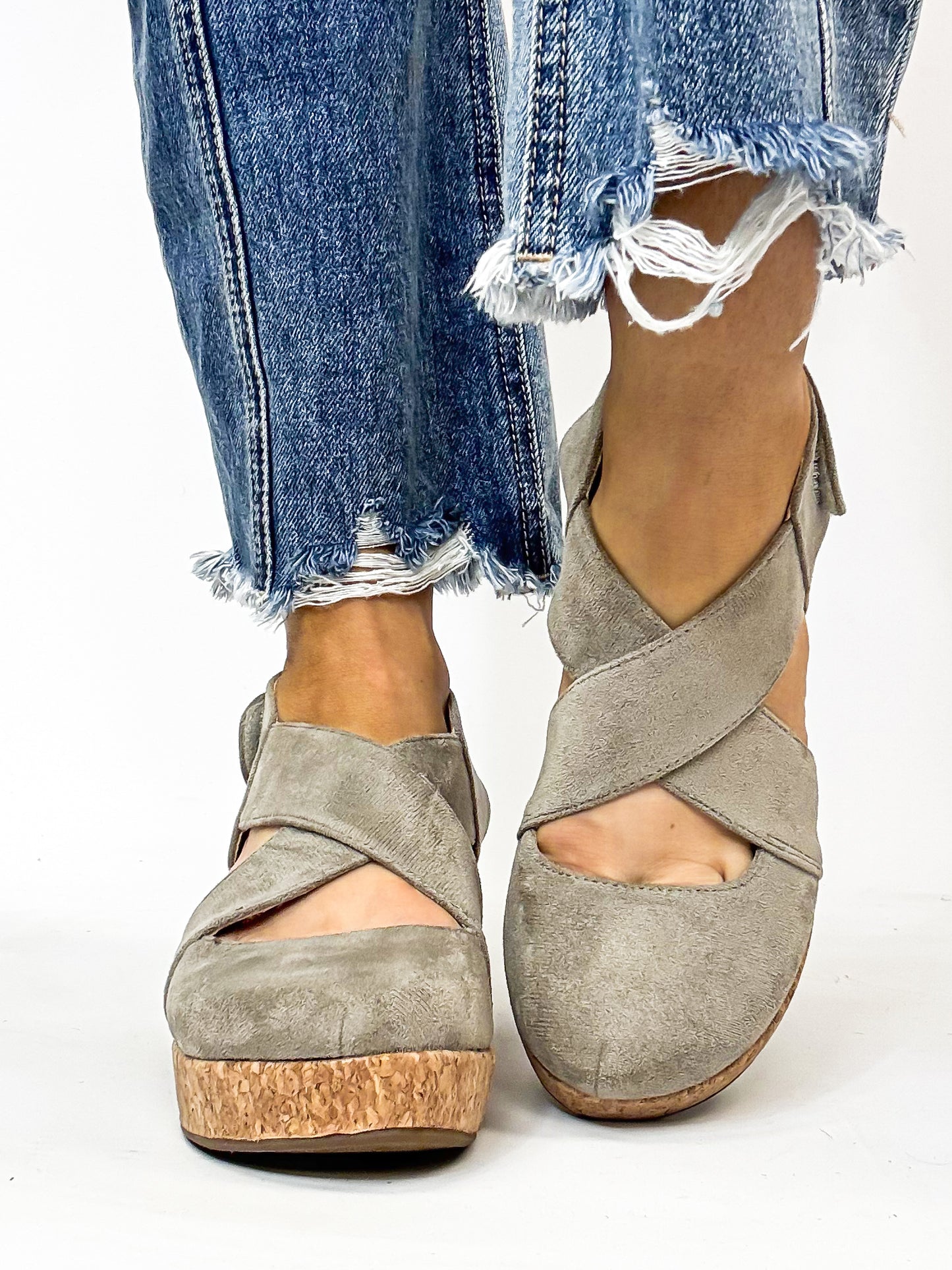 Corky's Grey Faux Suede Case Closed Shoes