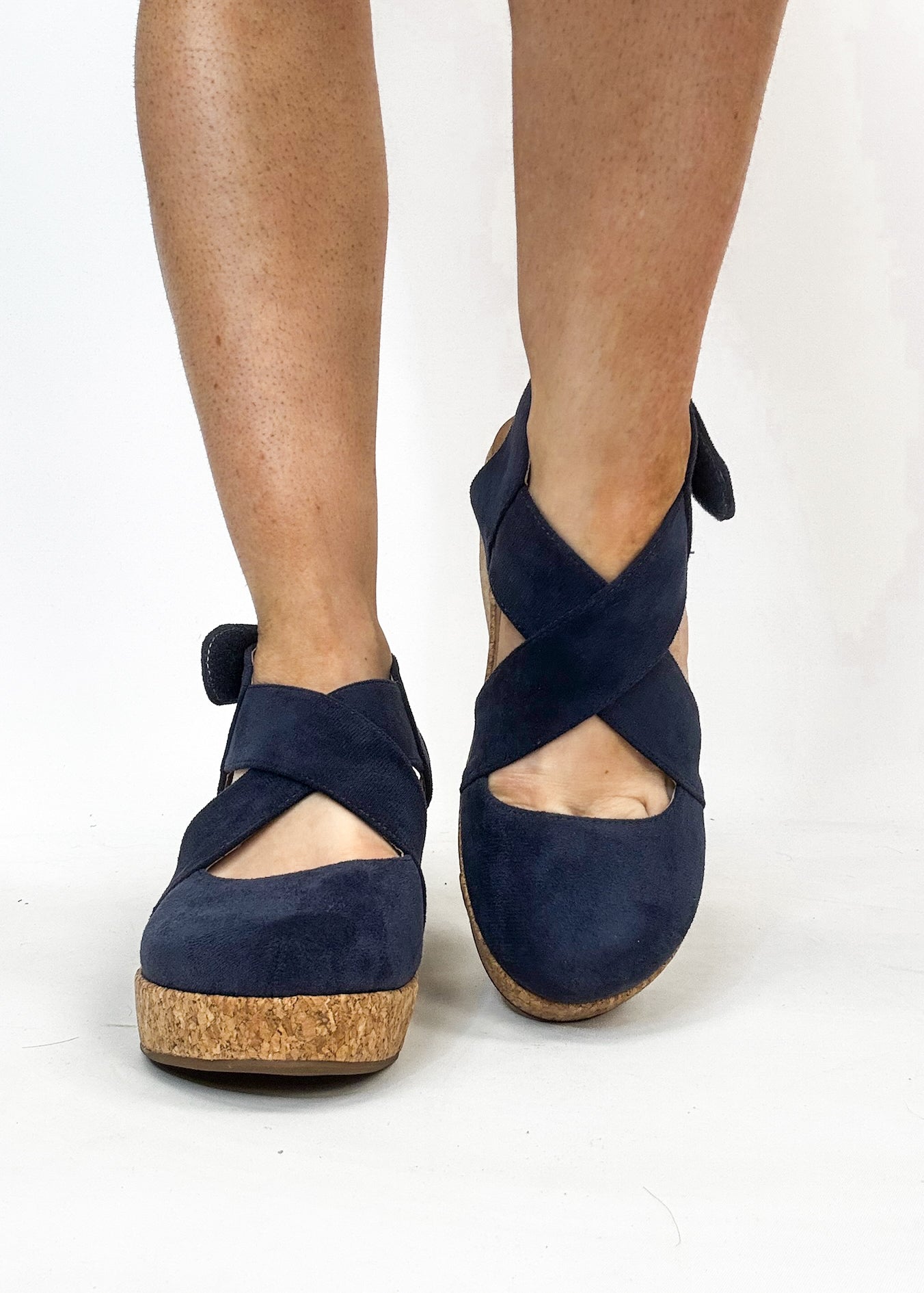 Corky's Navy Faux Suede Case Closed Shoes