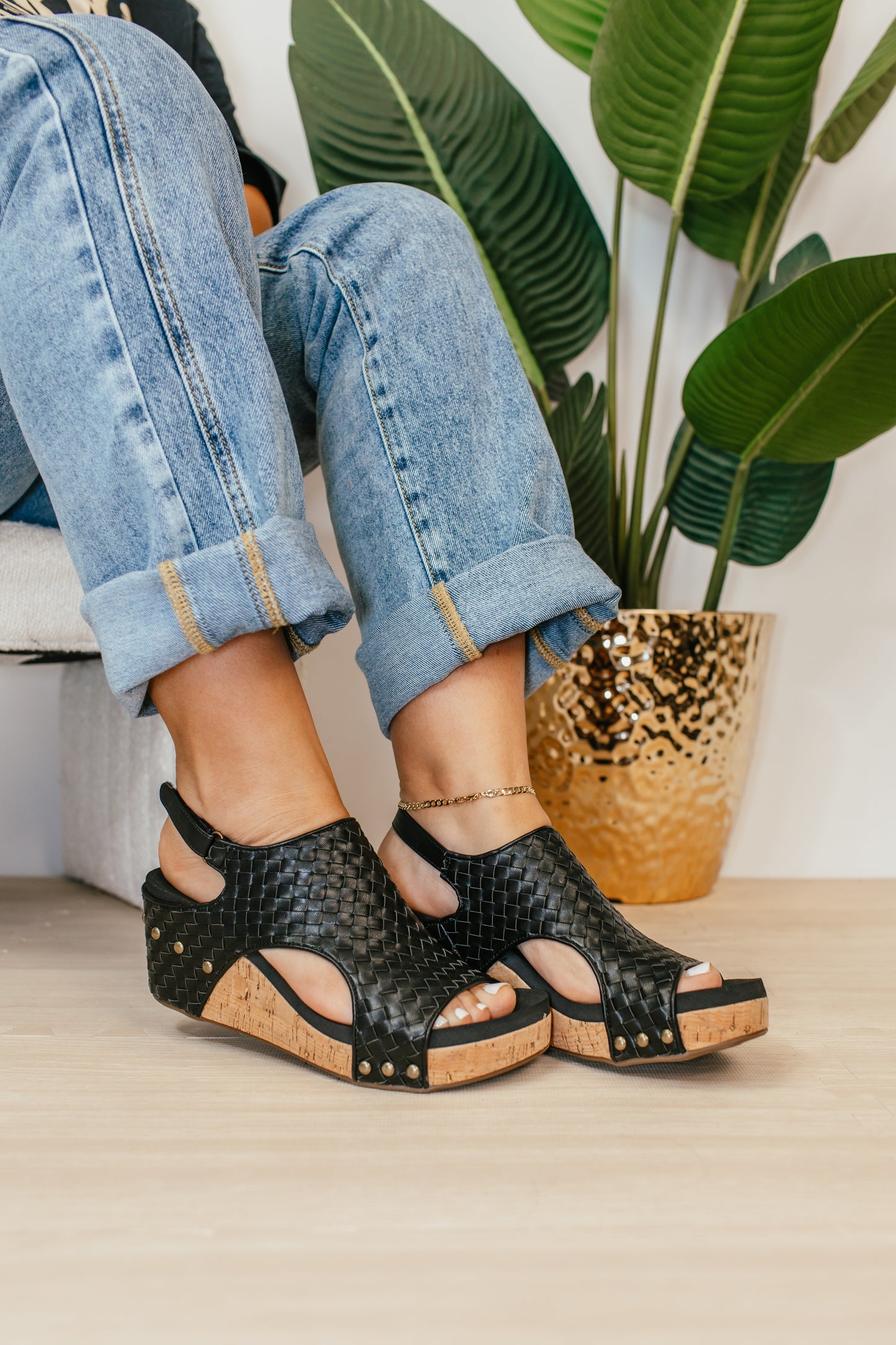Corkys Black Woven Carley Sandals - FINAL SALE