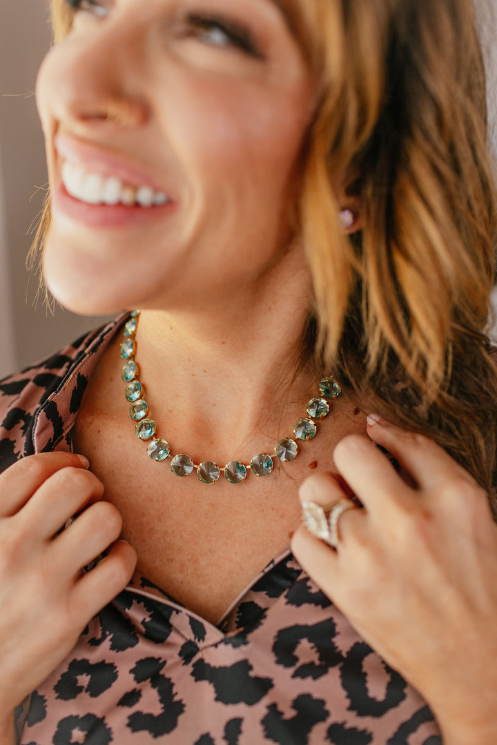 Tova Sofia Necklace in Aqua Bohemica Unfoiled