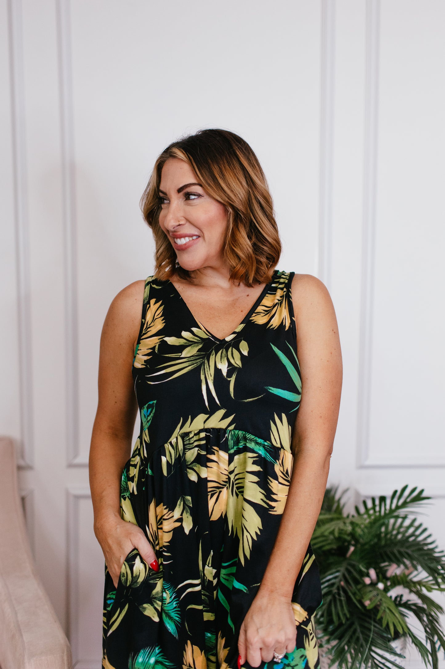 Phierce Fashions Jumpsuit in Tropical - Reg/Curvy FINAL SALE