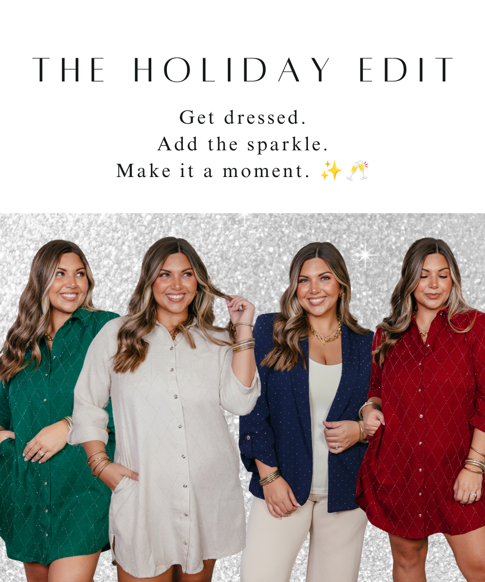 The Holiday Edit. Get dressed. Add the sparkle. Make it a moment. ✨🥂