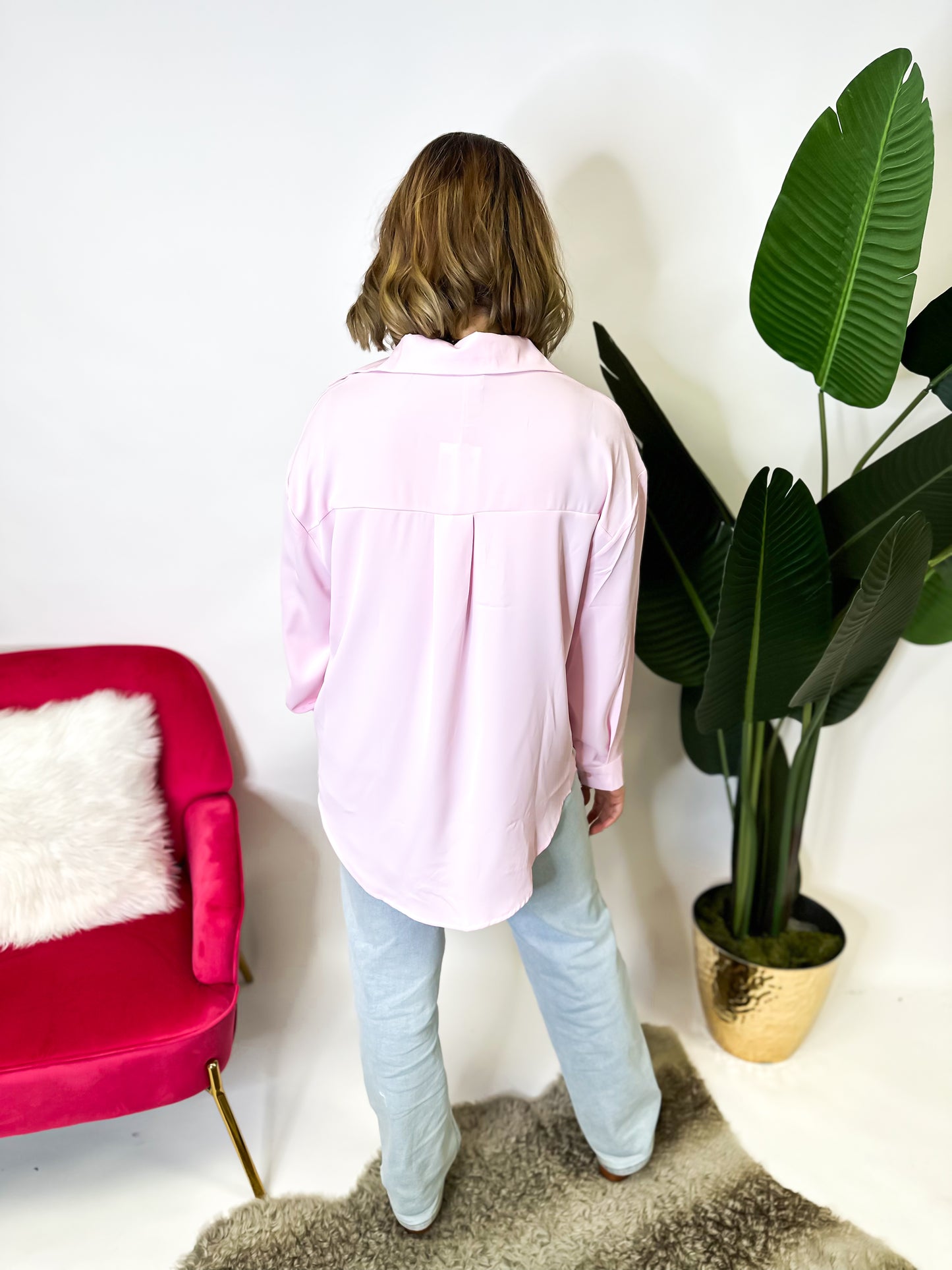 Classic Kathryn Button Up Top in Light Pink - FINAL SALE