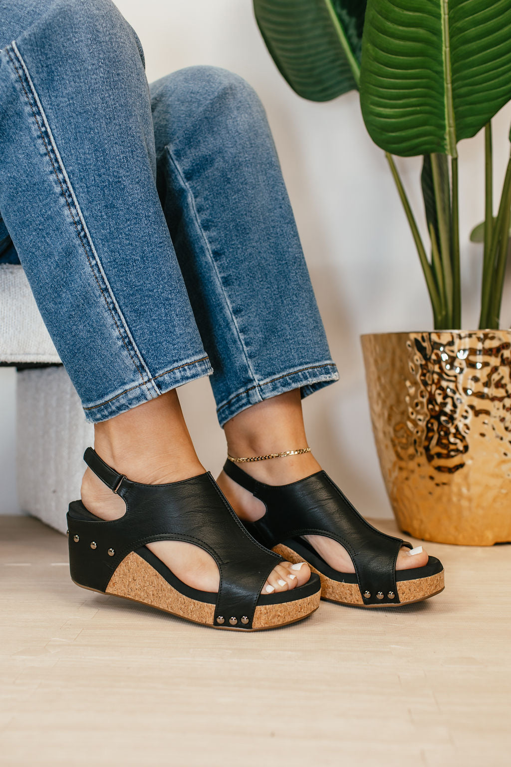 Corky's Black Smooth Carley Sandals