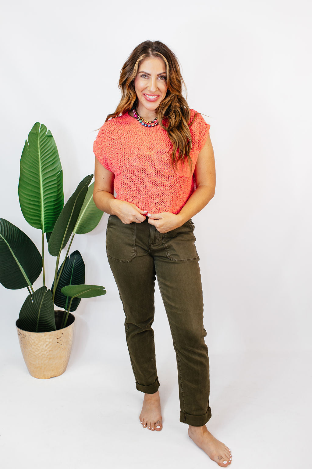 The Must Have Sweater in Coral