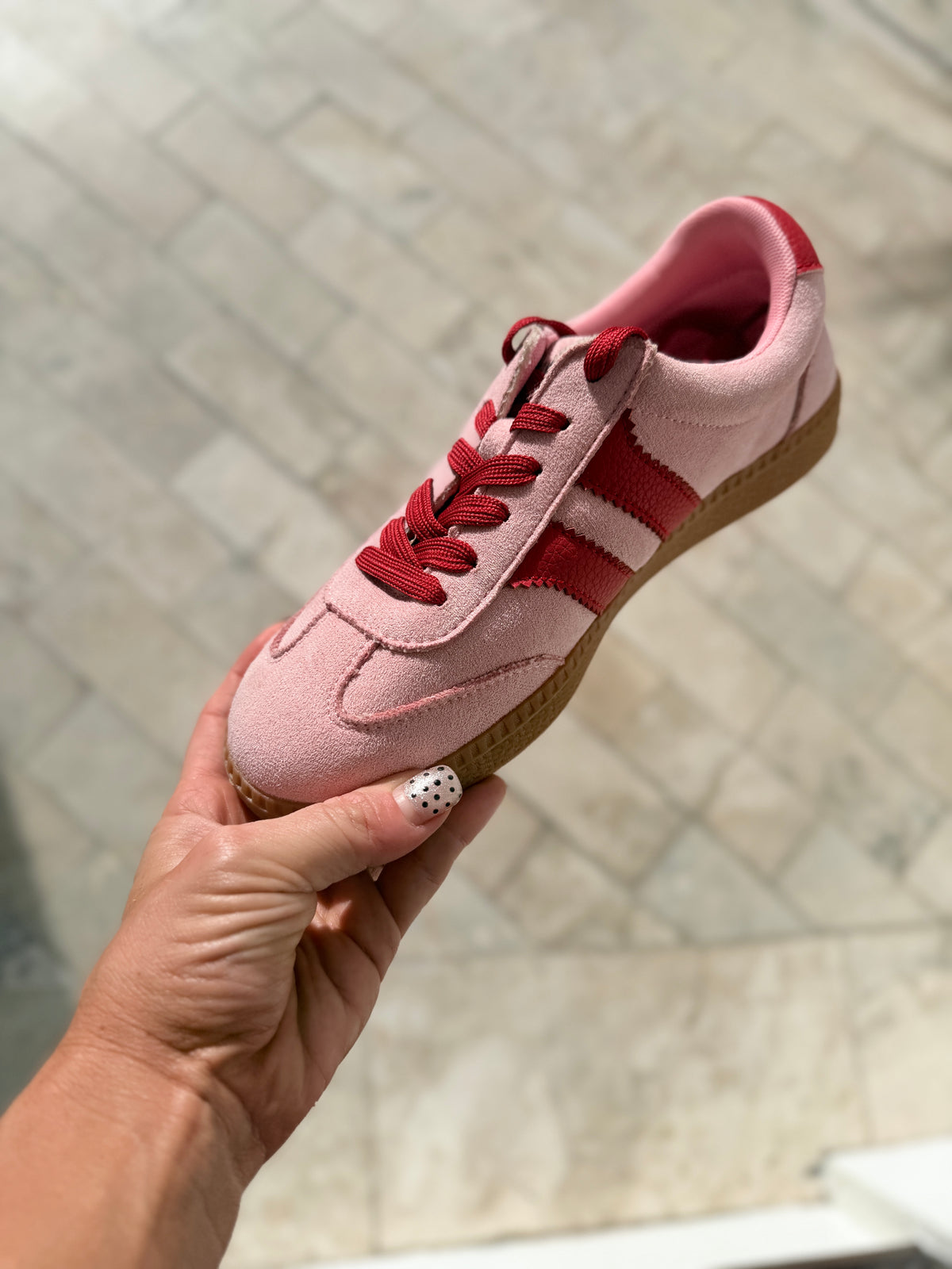 Corky's Pink Red Combo Heads Up Sneakers