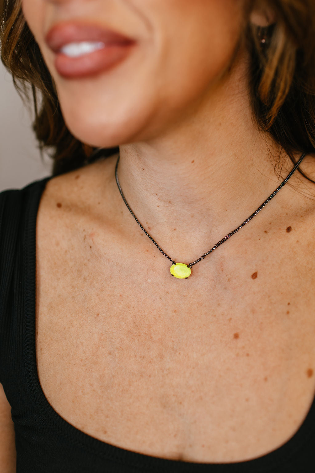 Tova Iza Necklace in Gunmetal Electric Yellow - FINAL SALE
