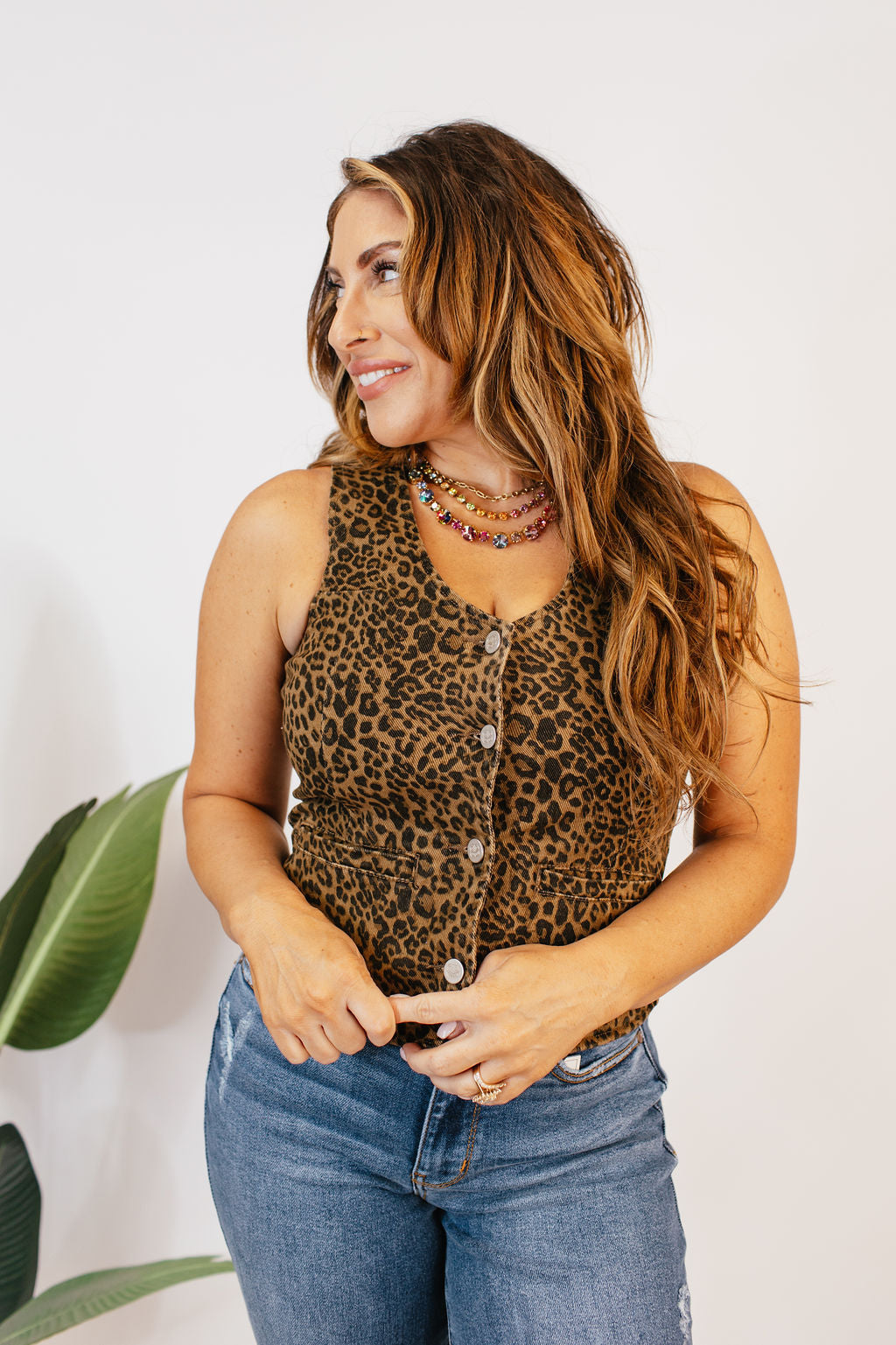 Fierce & Fitted Leopard Vest - Reg & Curvy -FINAL SALE