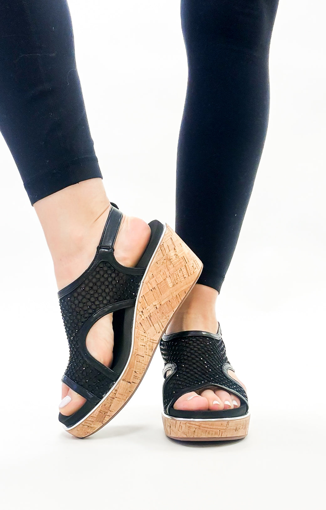 Corky's Black Mesh Carley Sandals - FINAL SALE