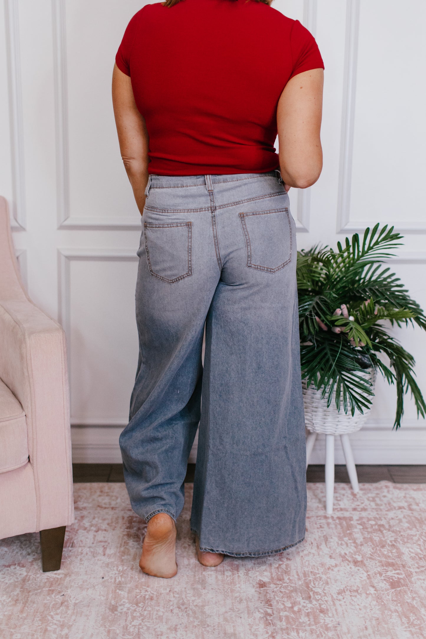 Slouch & Go Wide Leg Denim Pants - Reg/Curvy