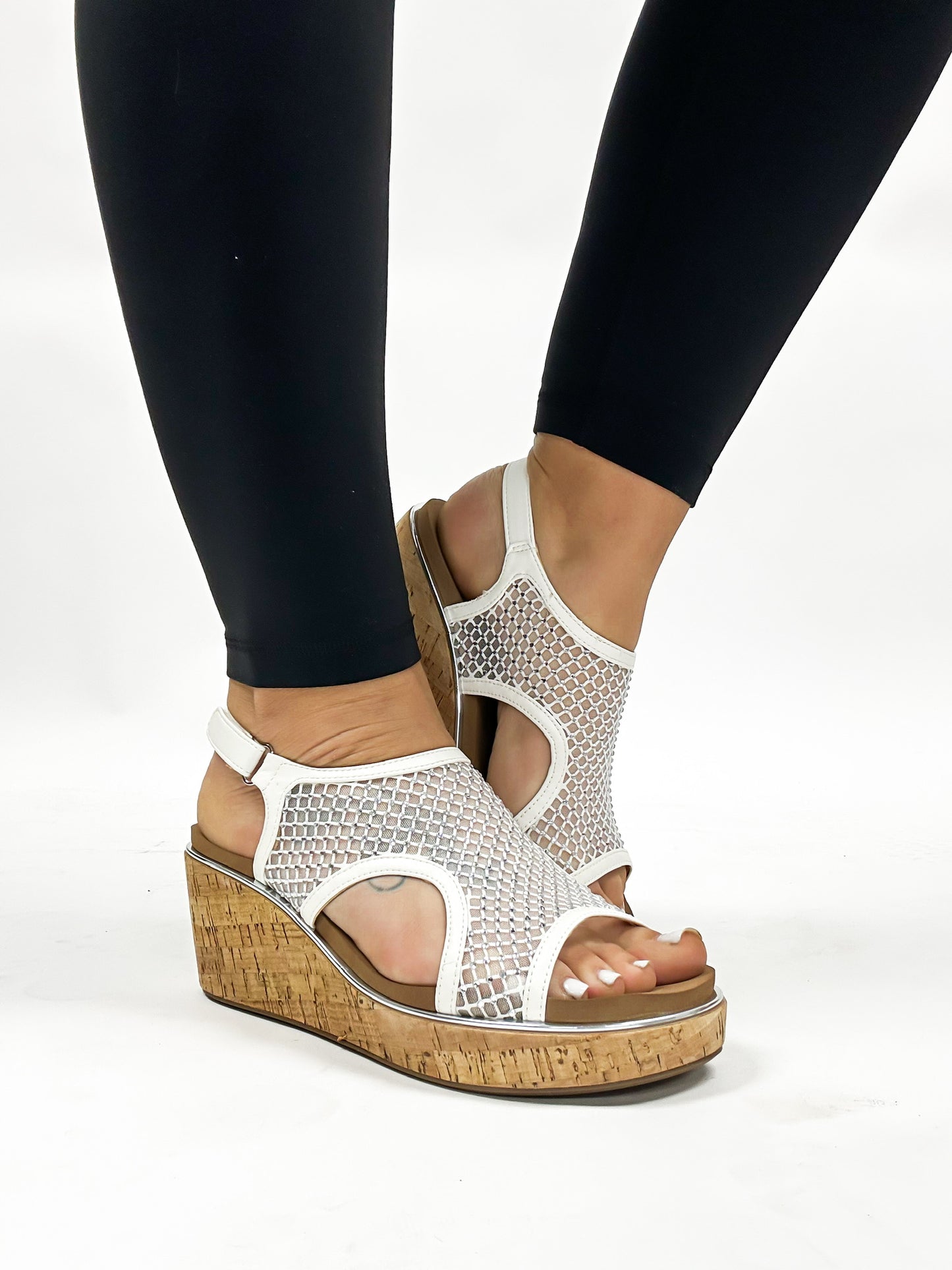 Corky's White Mesh Carley Sandals - FINAL SALE