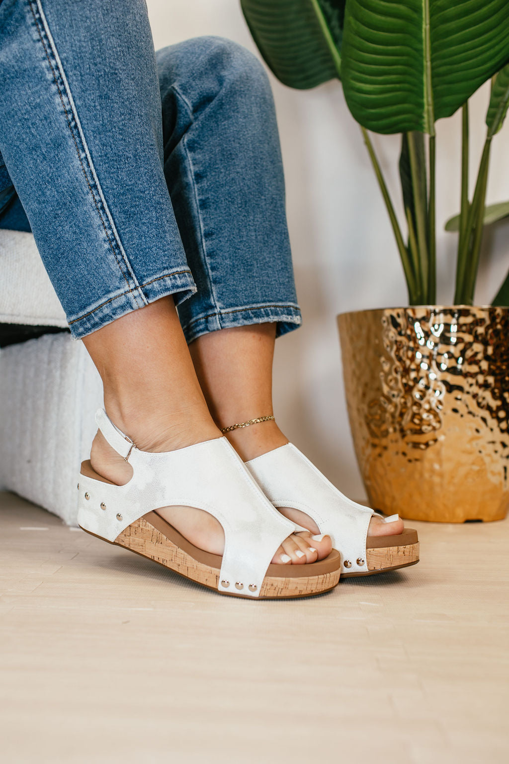 Corky's White Metallic Volta II Shoes FINAL SALE