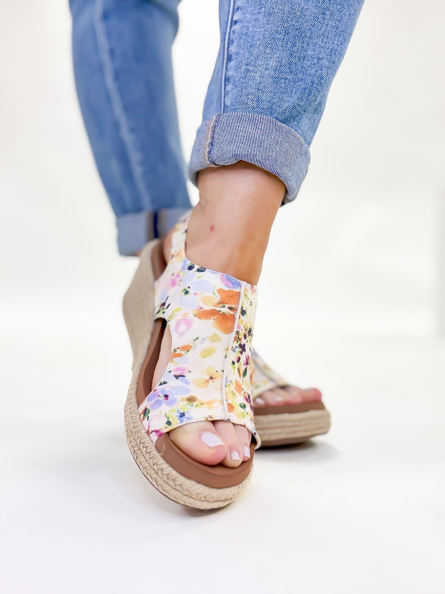 Corky's Natural Mini Floral Jute Carley Sandals