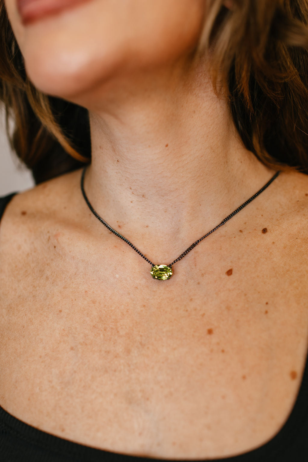 Tova Iza Necklace in Gunmetal Citrus Lime - FINAL SALE