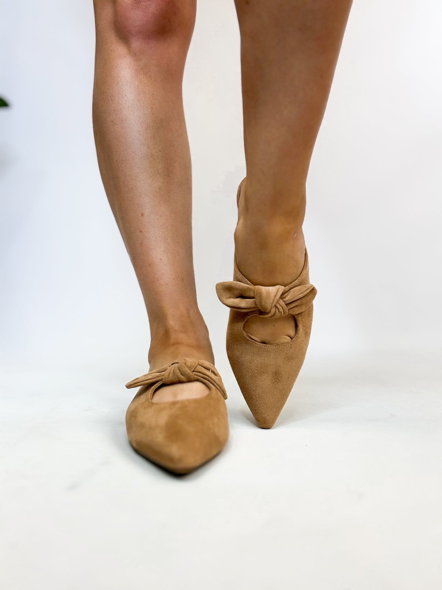 Corky's Camel Faux Suede Knotty But Nice Mules