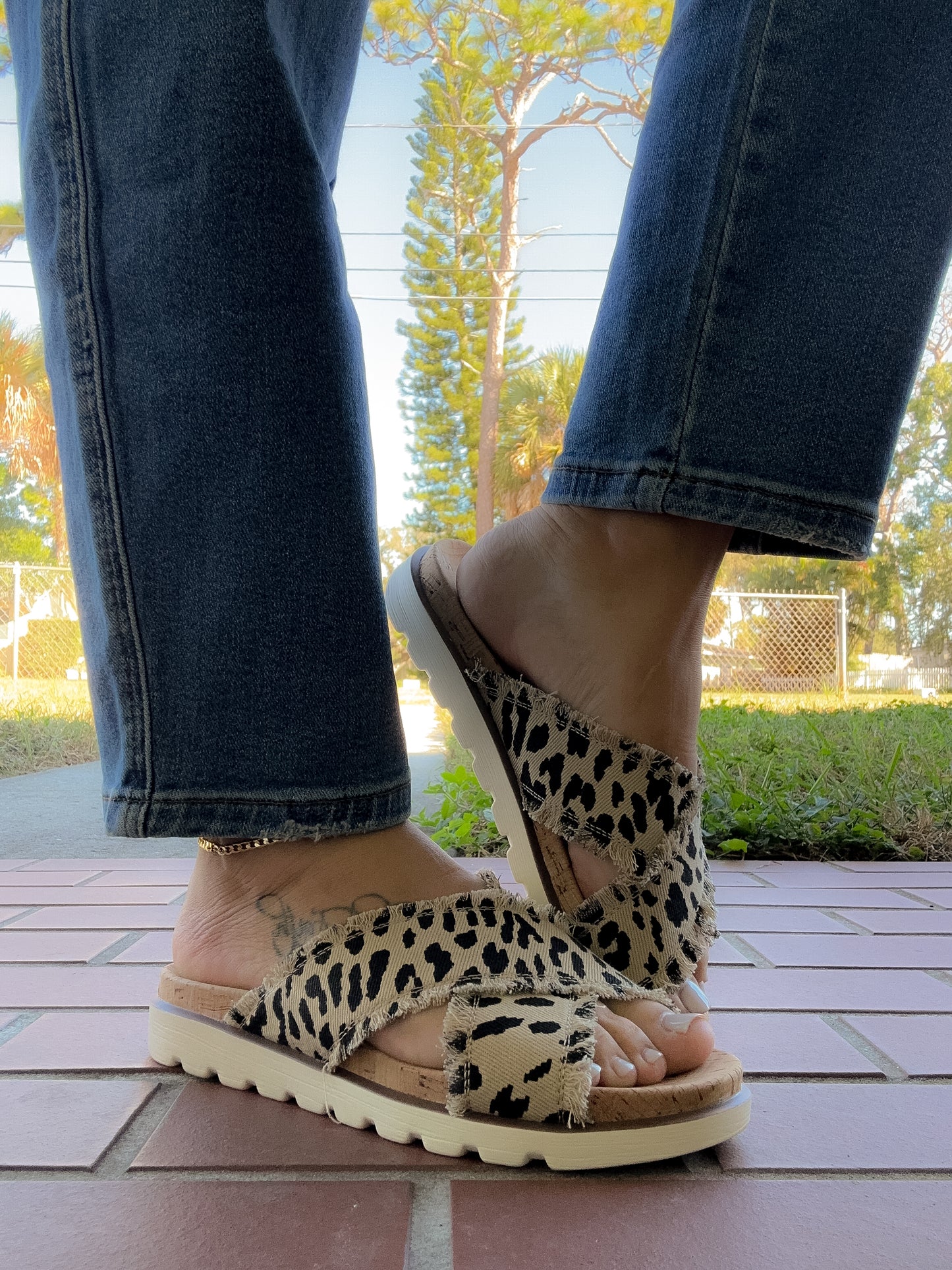 Corky's Leopard Dog Days Sandals