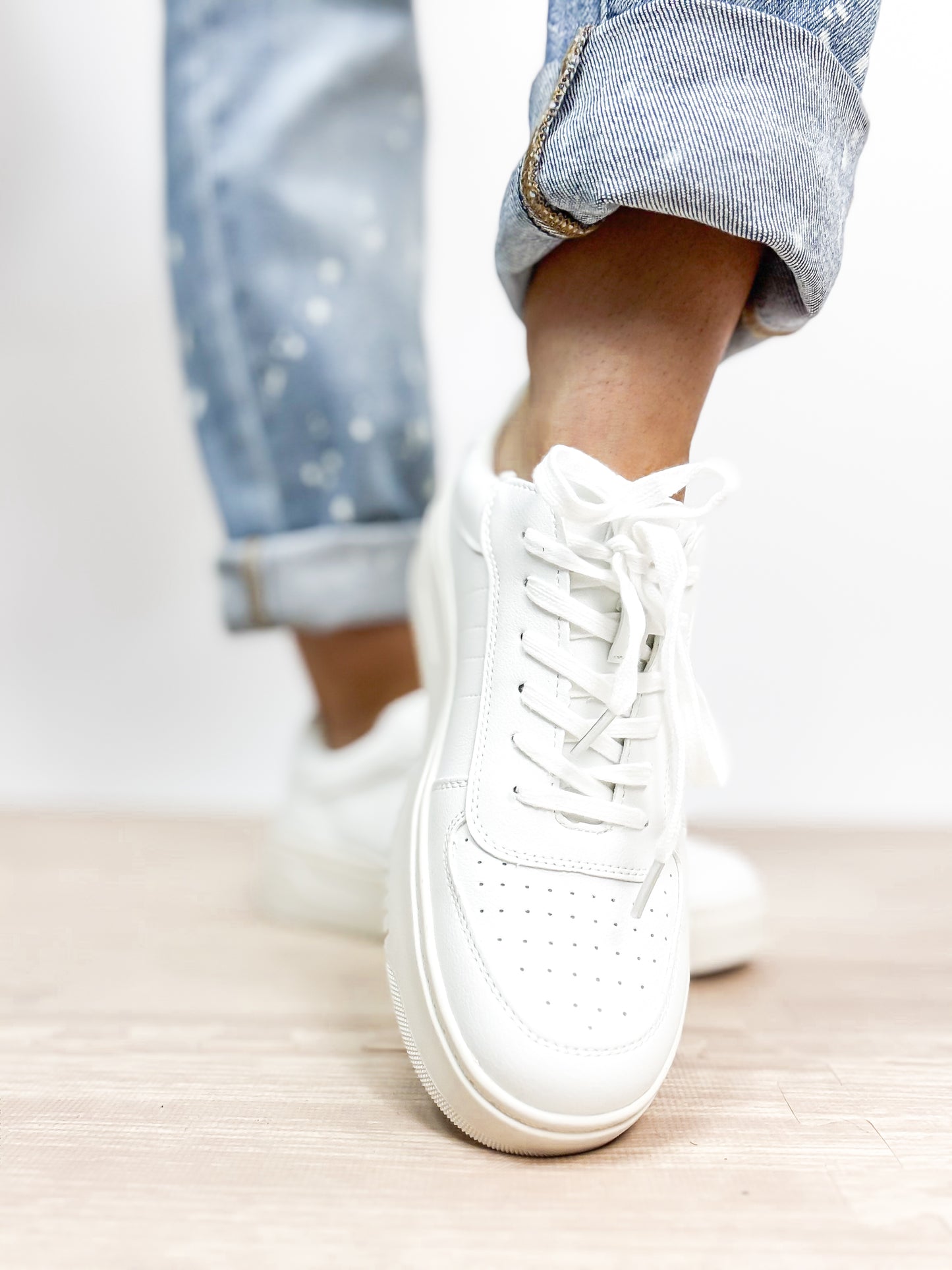 Corky's White Pregame Sneakers FINAL SALE