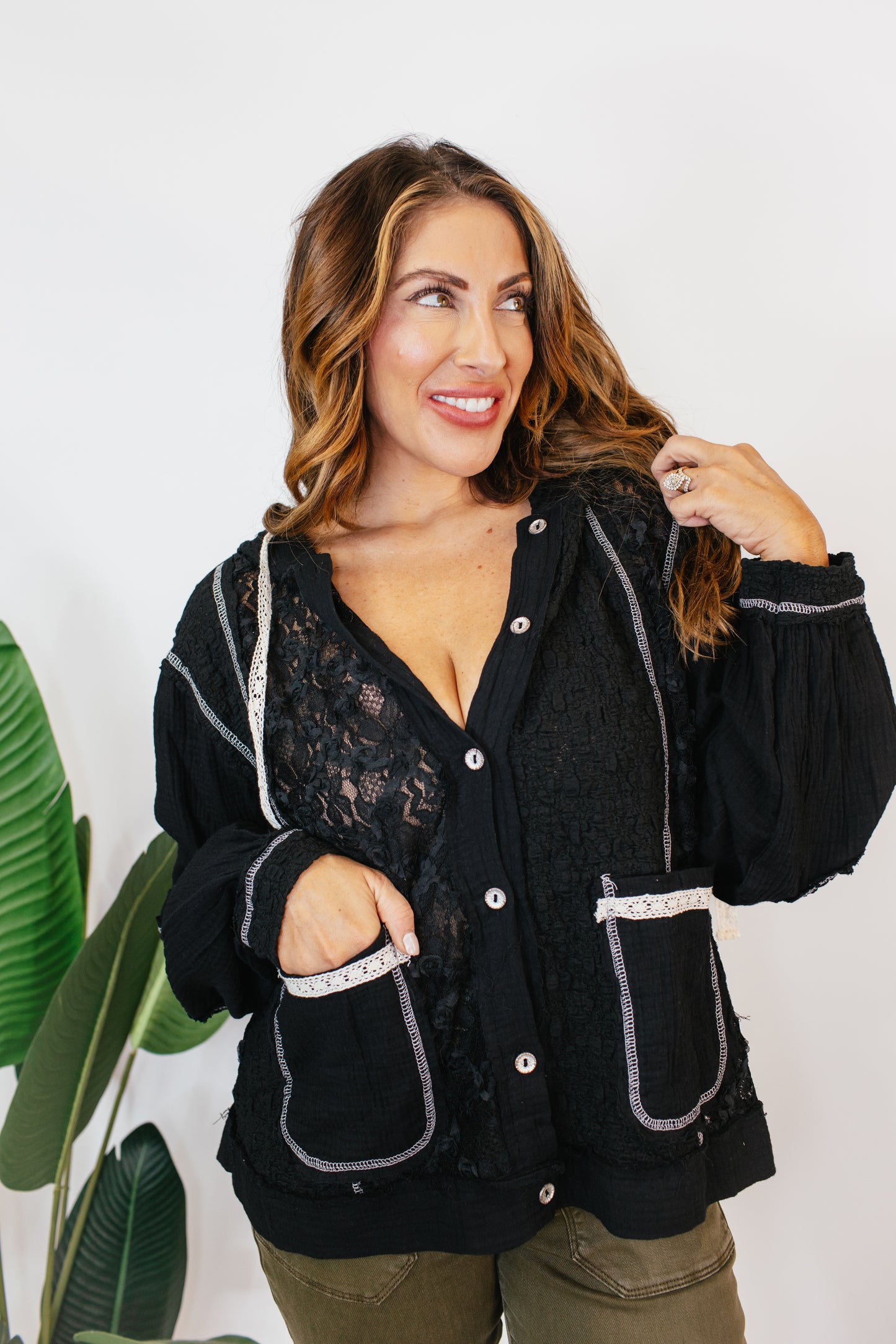 Everything Has A Season Jacket in Black
