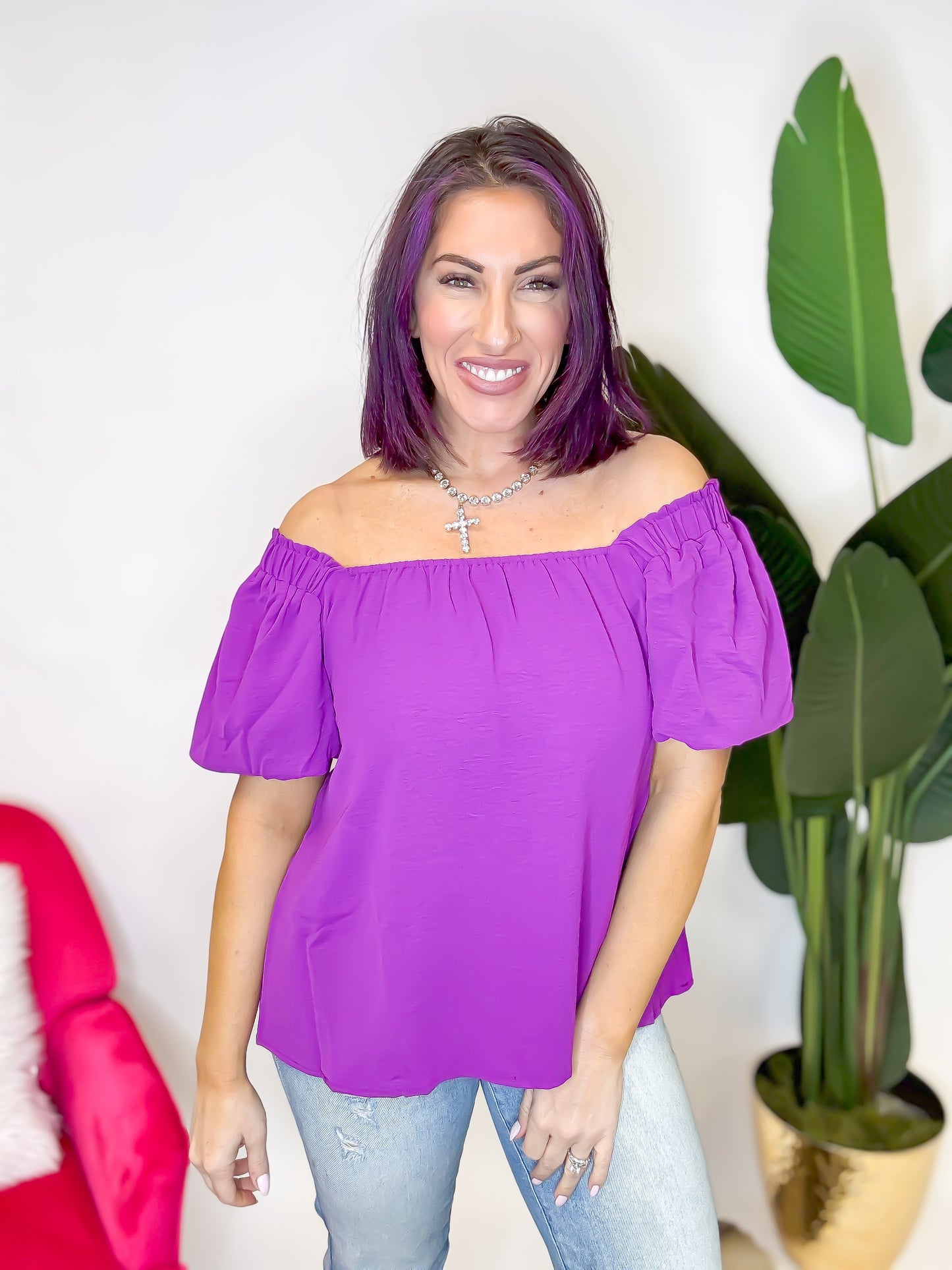 Belle Bloom Top in Magenta Purple - Reg/Curvy - FINAL SALE