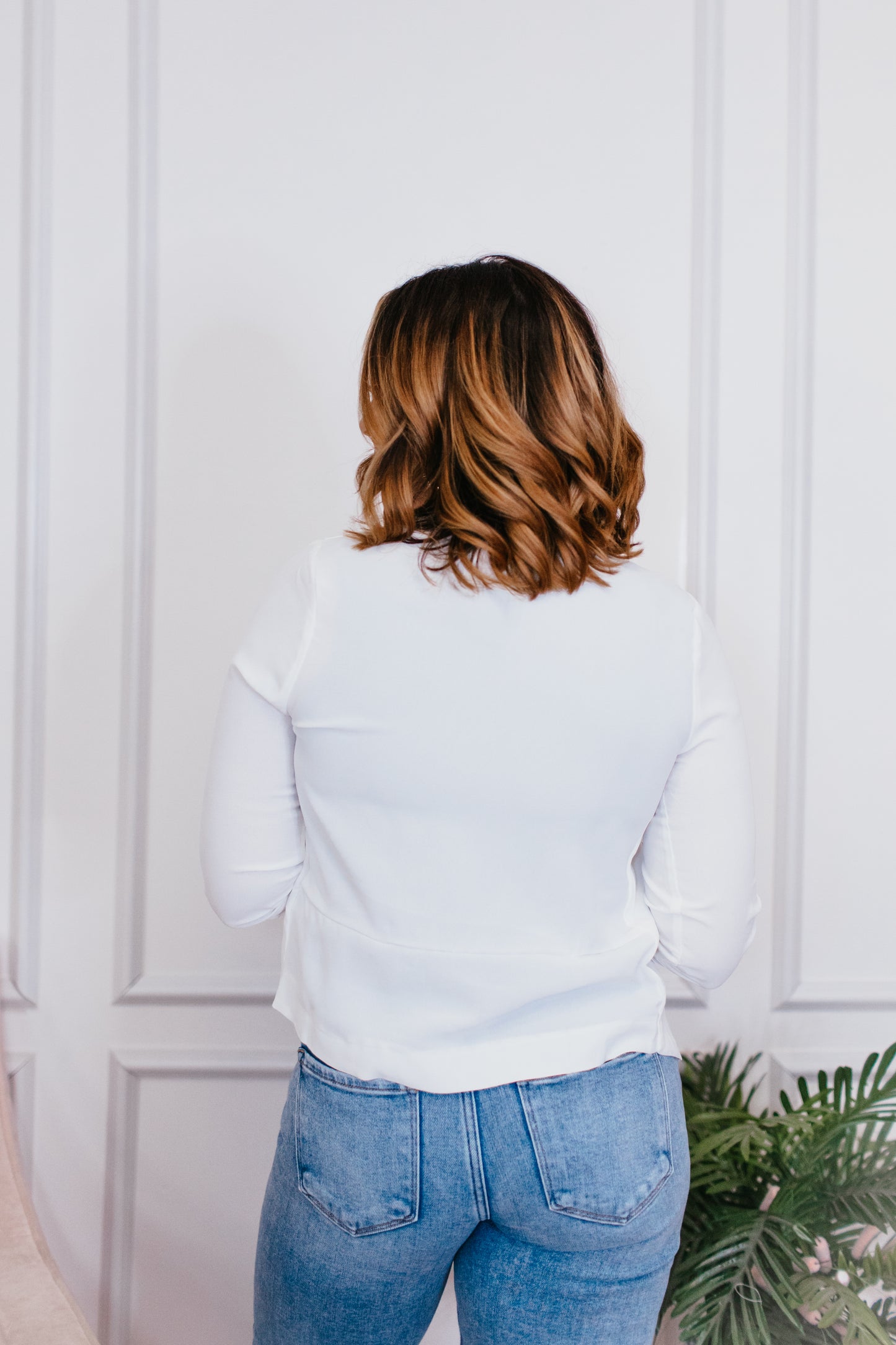 Power Play Blazer in Off White - Reg/Curvy