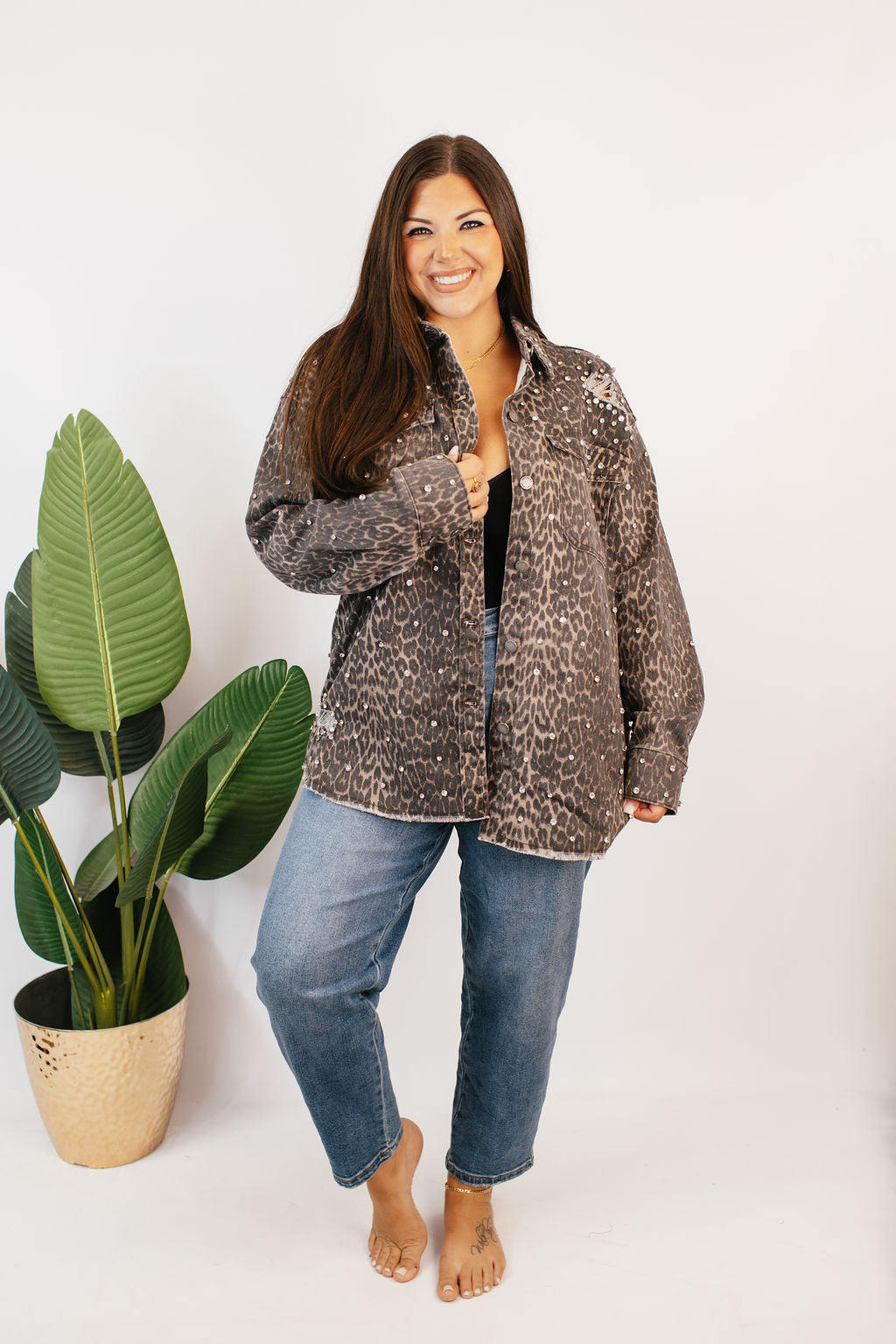 Wildly Chic Studded Denim Jacket