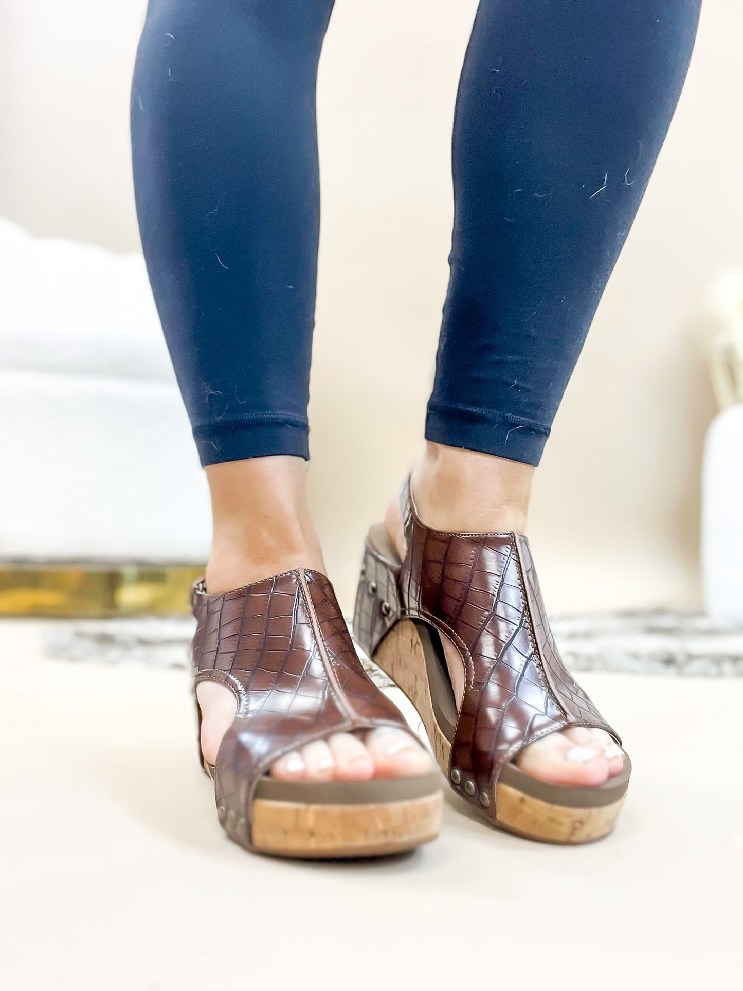 Corky's Brown Croco Ashley Sandals
