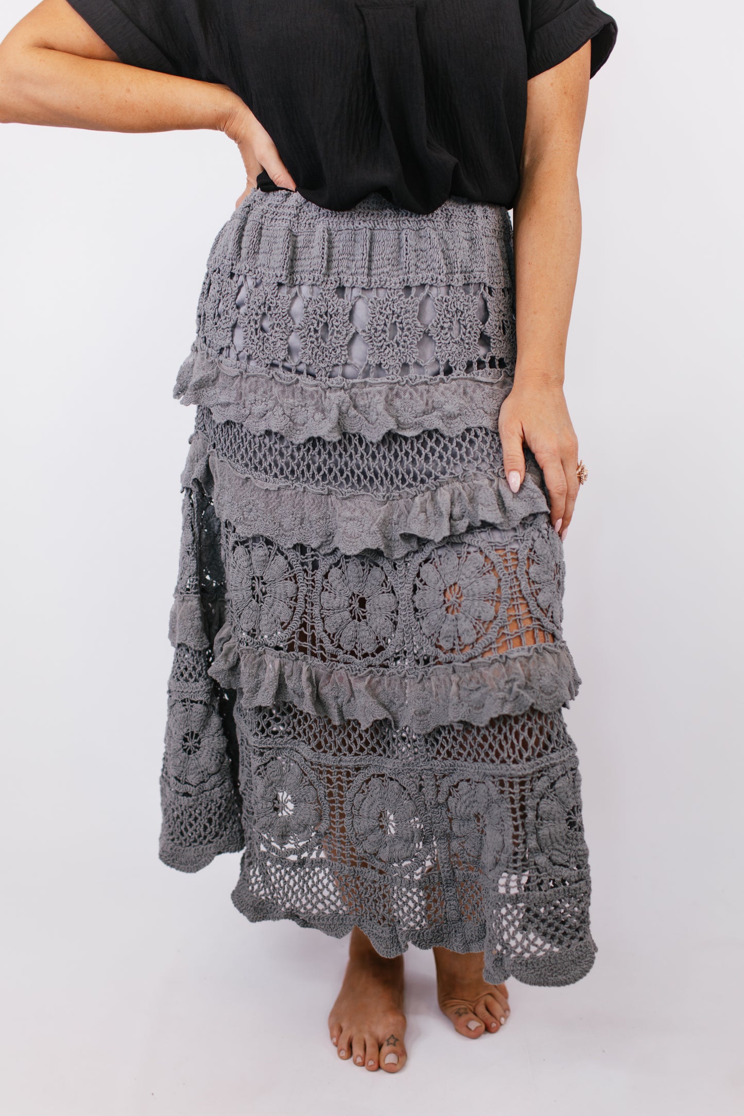 Heritage Charm Skirt in Grey- FINAL SALE