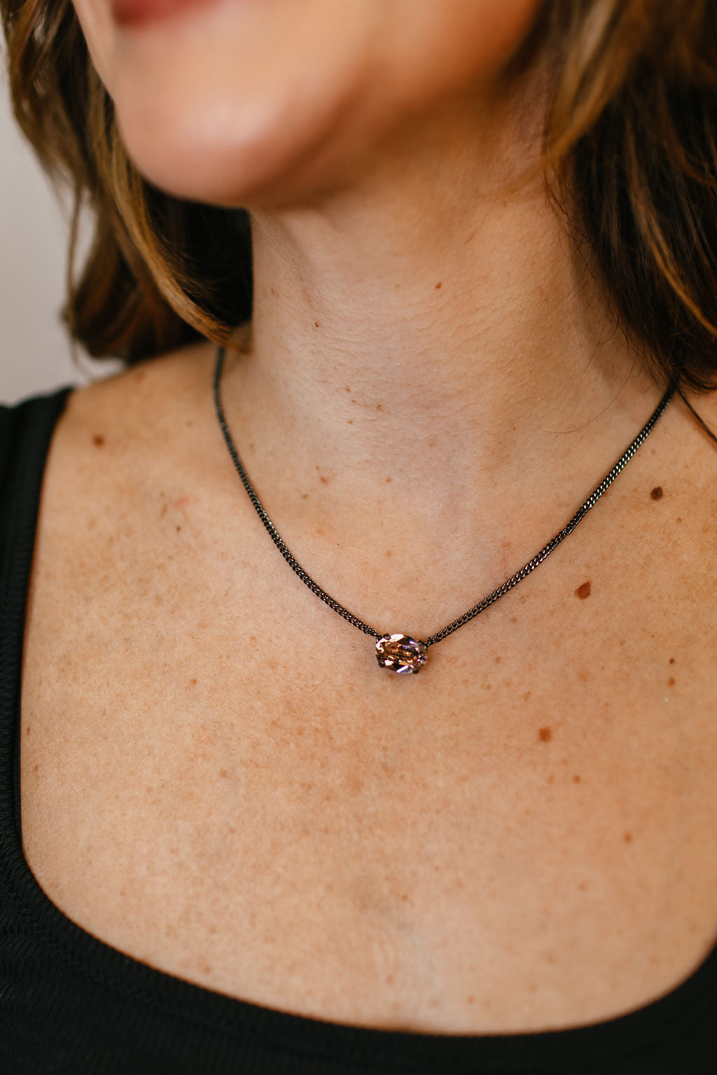 Tova Iza Necklace in Gunmetal Vintage Rose - FINAL SALE