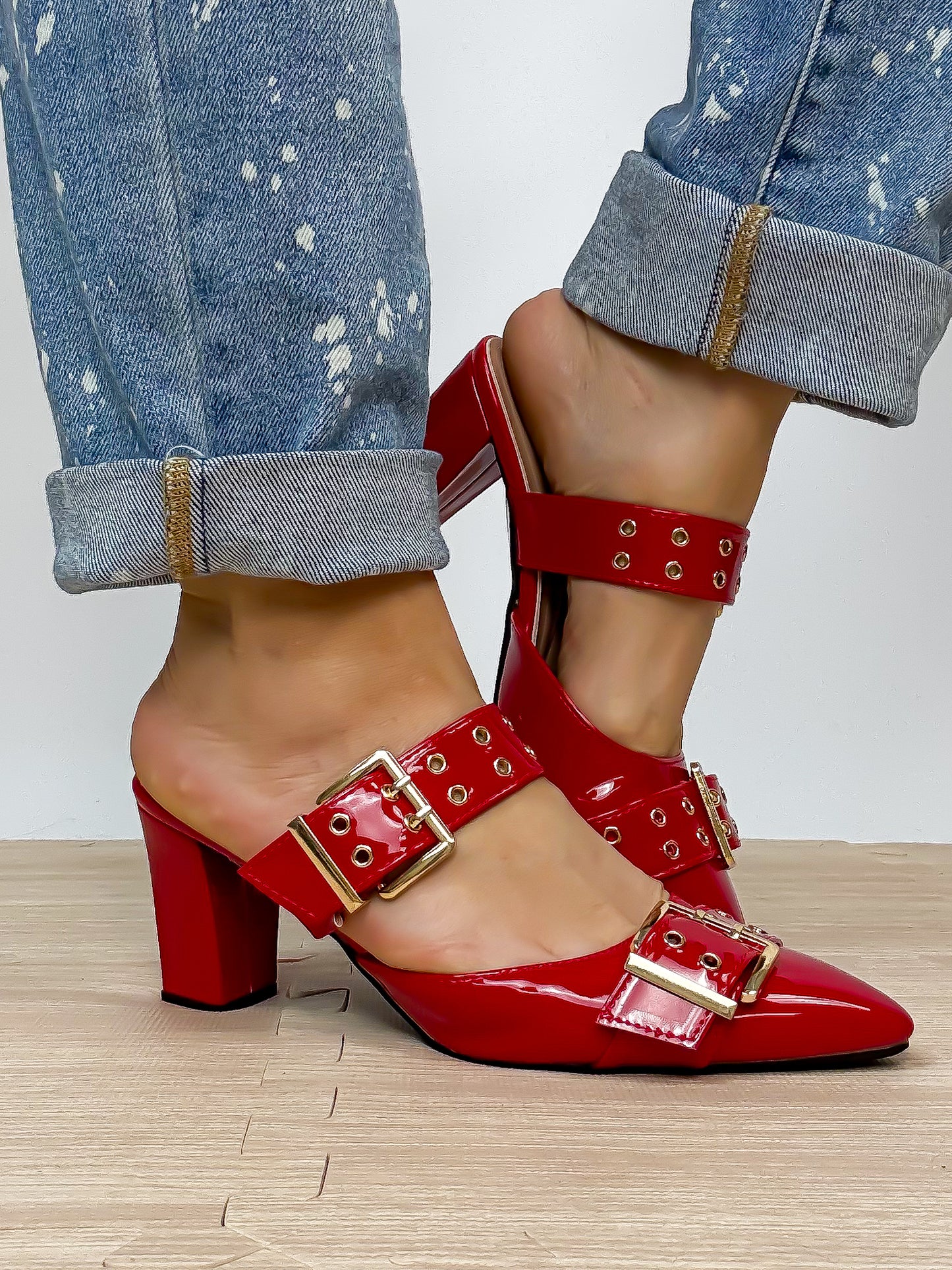 Red Patent Orley Heels