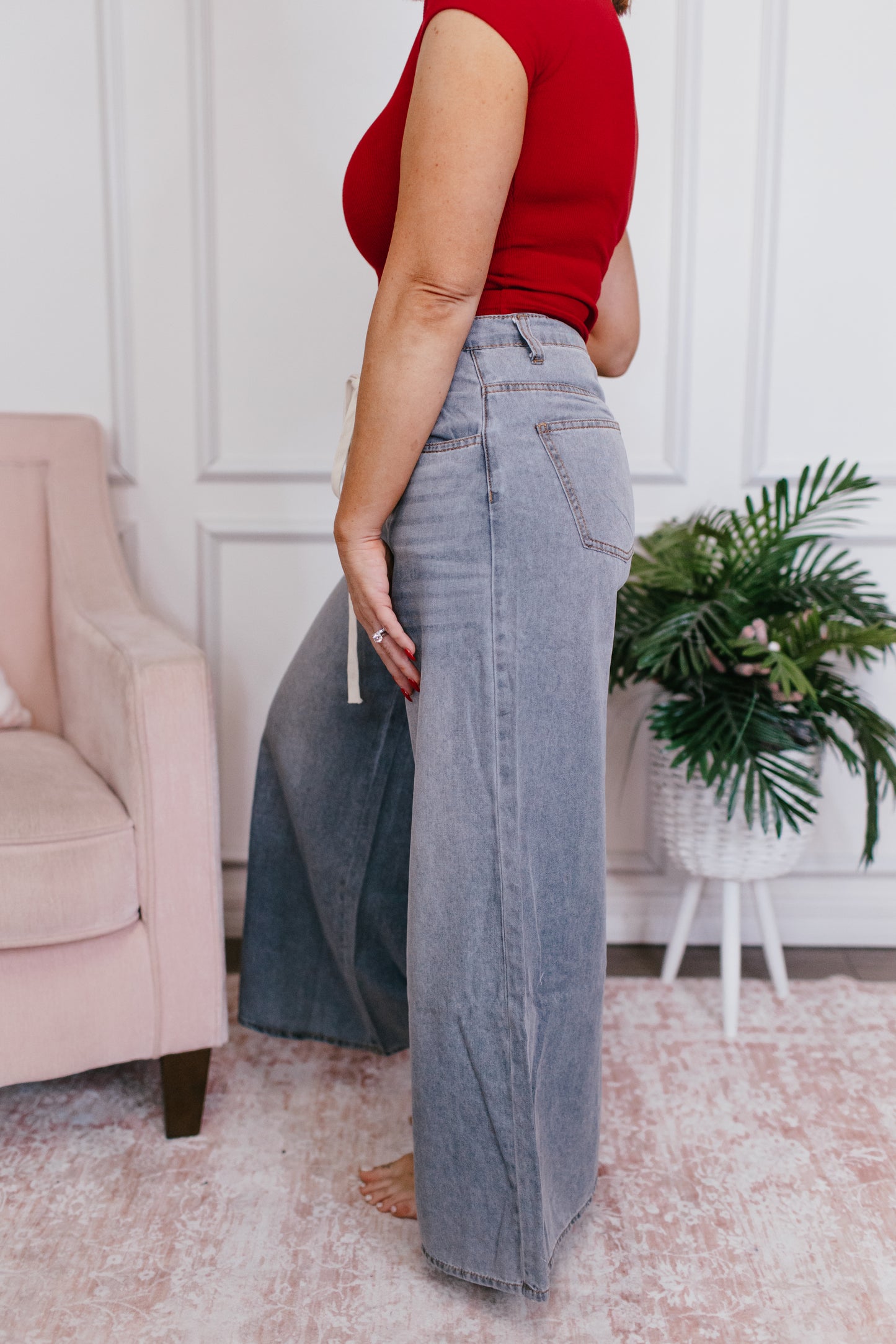 Slouch & Go Wide Leg Denim Pants - Reg/Curvy