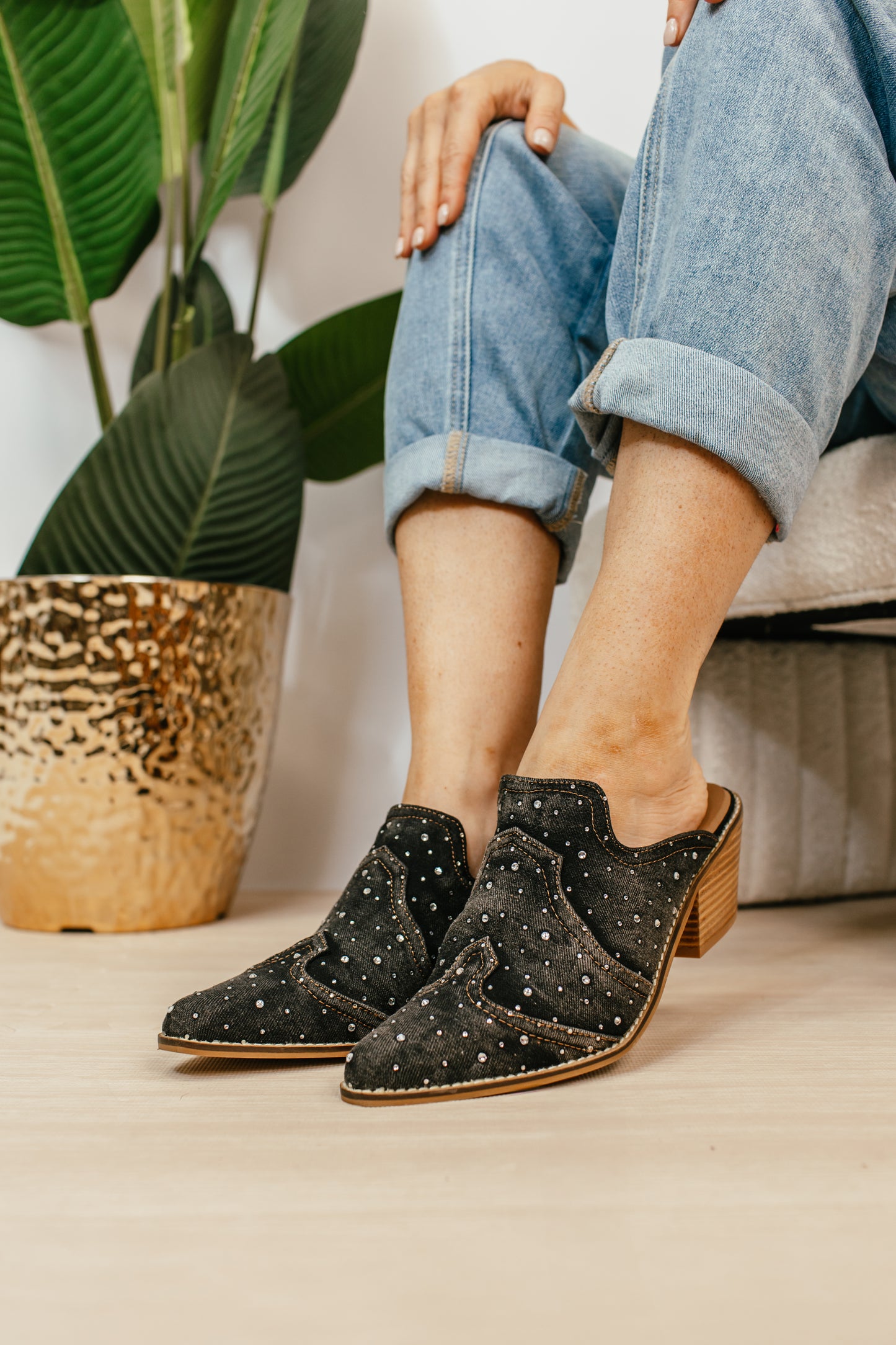 Corkys Black Washed Denim Tex Mex Boots