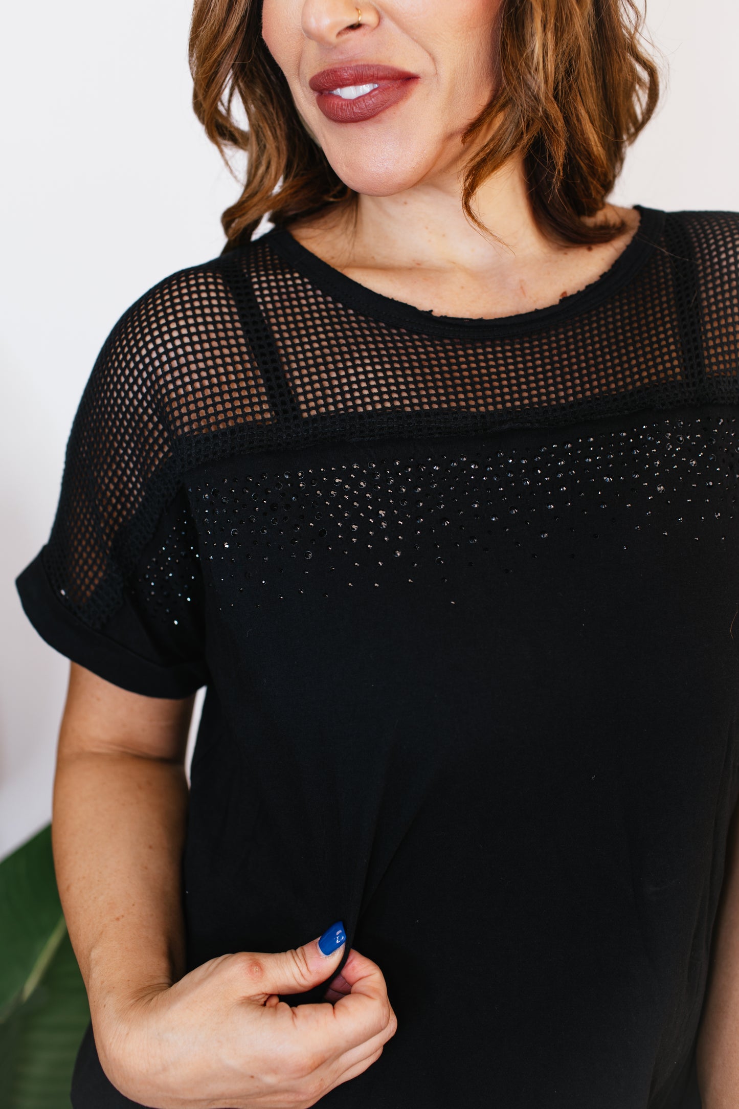 Mesh and Sparkles Top - Reg/Curvy