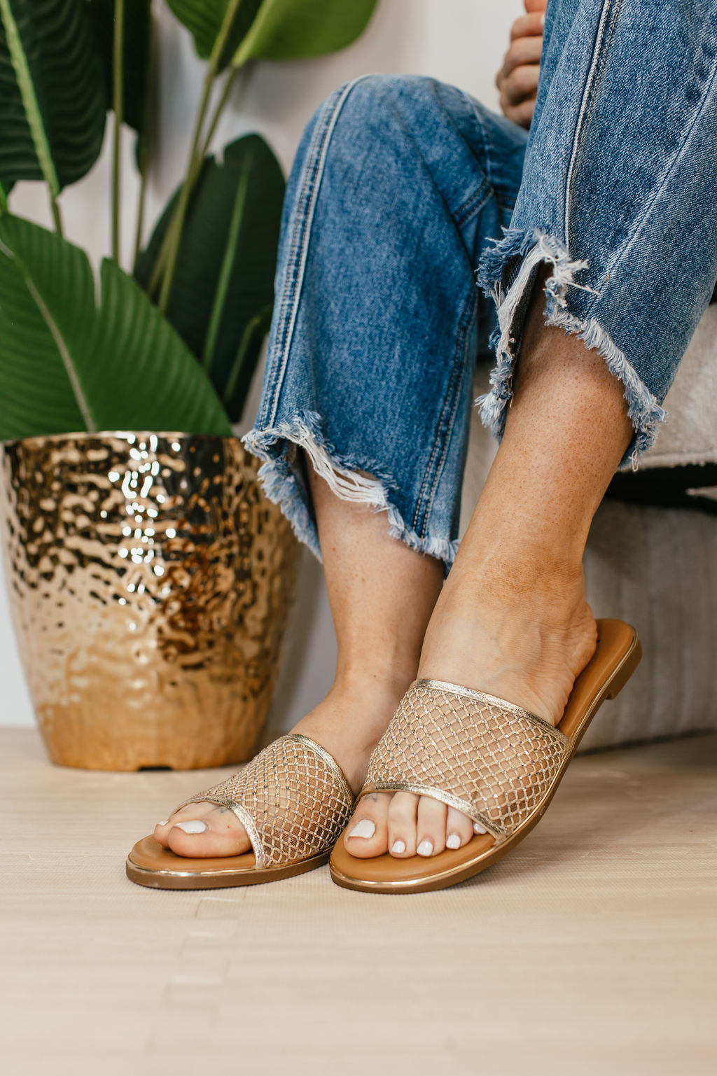 Corky's Gold Just Meshin With Ya Sandals